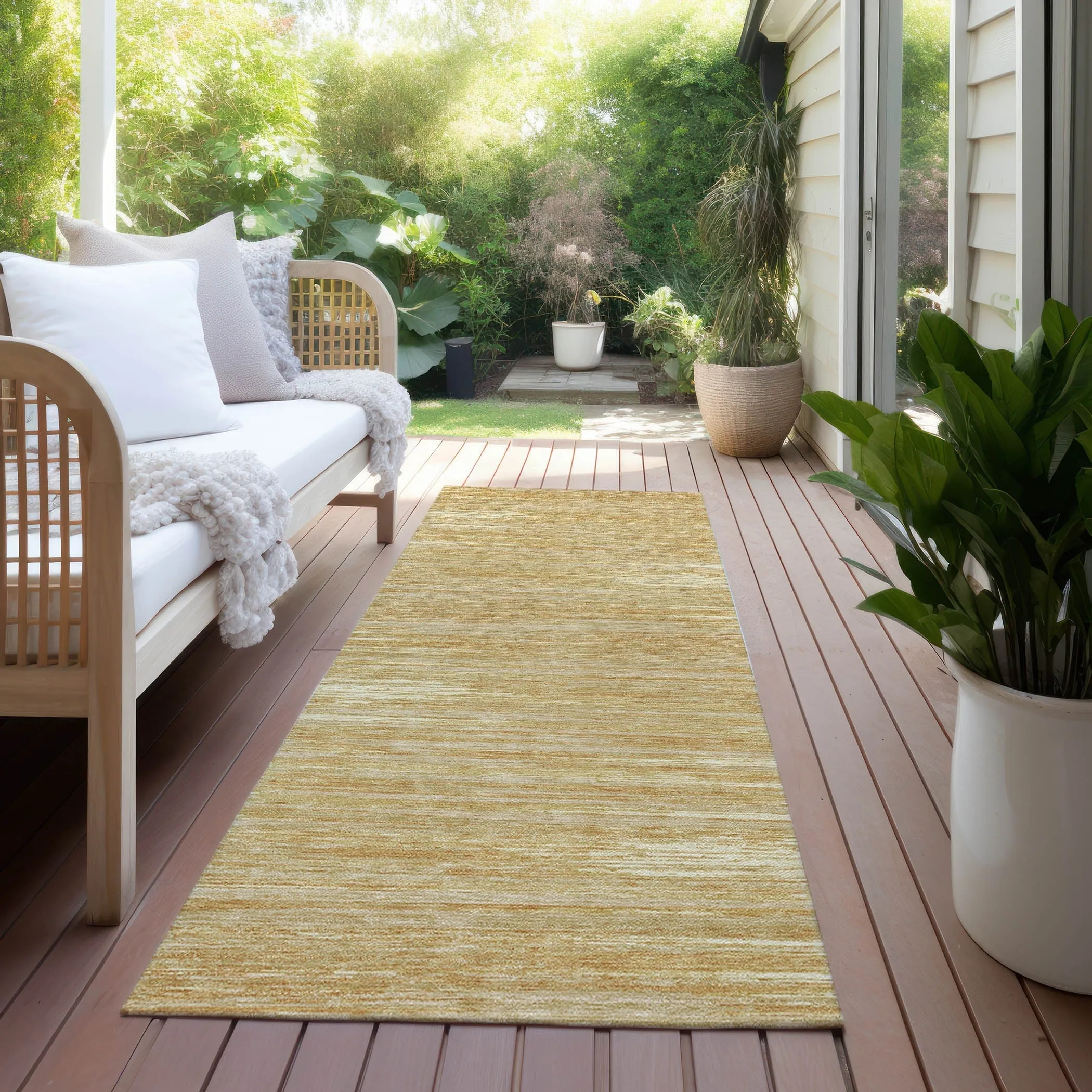 Machine Washable Indoor/ Outdoor Chantille Abstract Stripe Rug