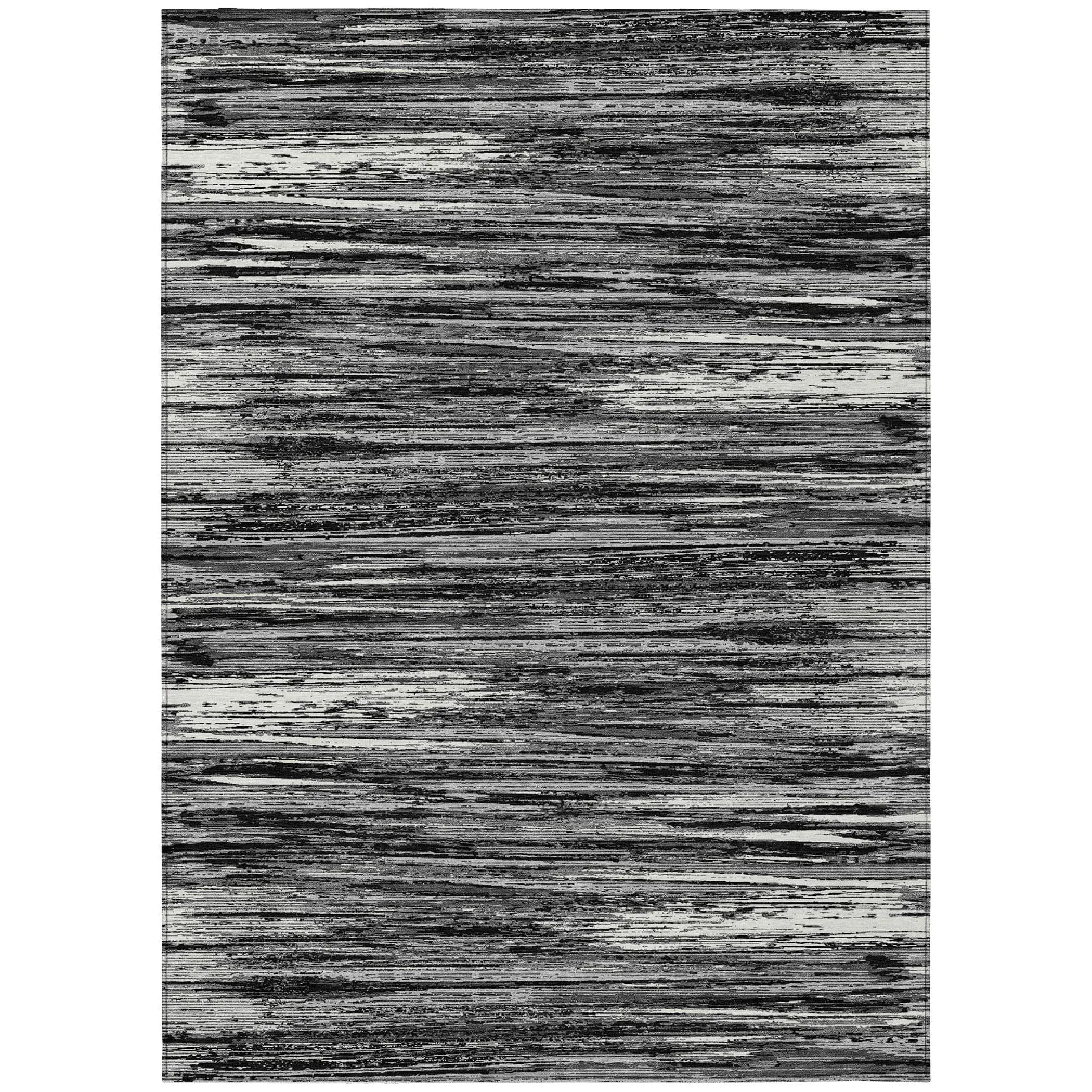 Machine Washable Indoor/ Outdoor Chantille Abstract Stripe Rug
