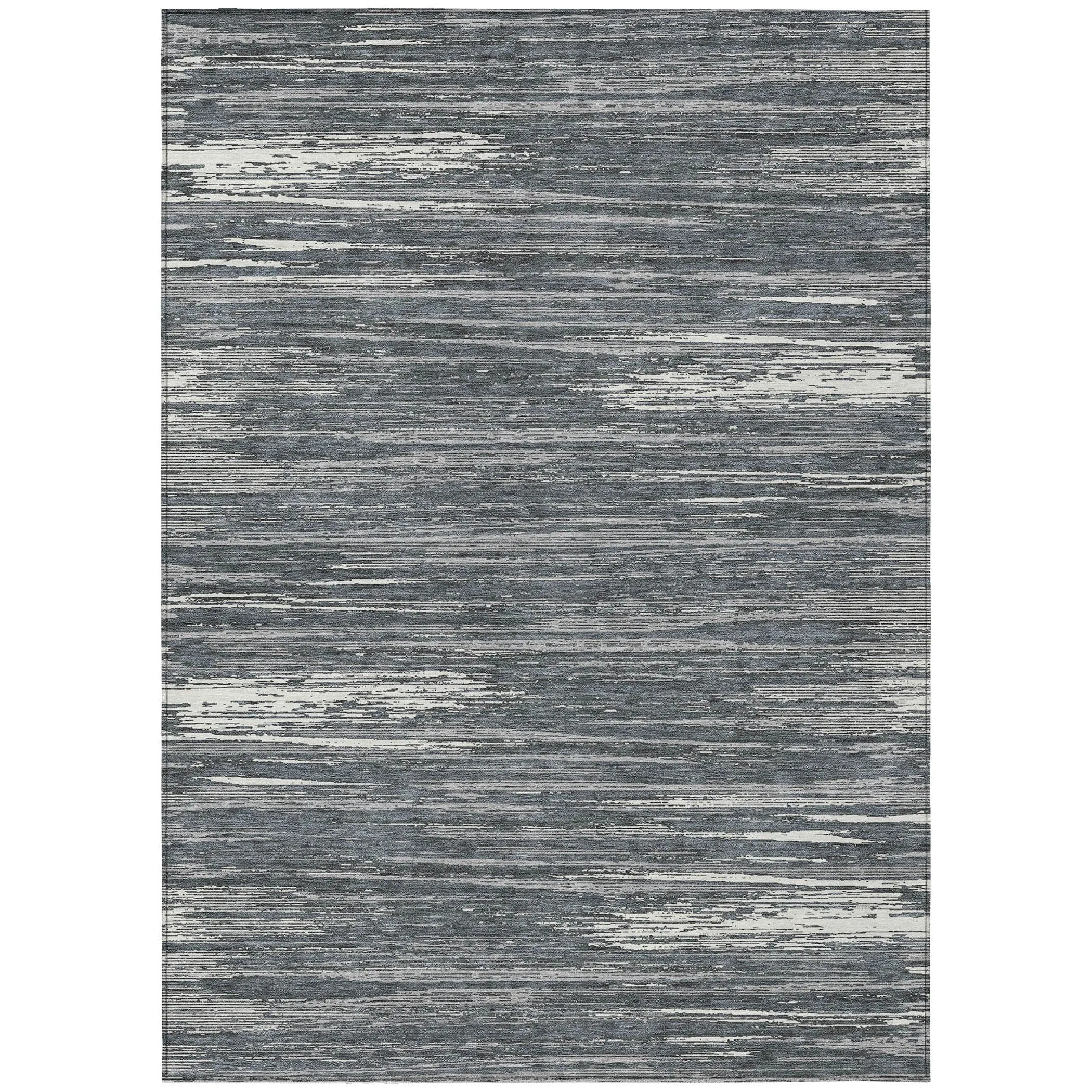 Machine Washable Indoor/ Outdoor Chantille Abstract Stripe Rug