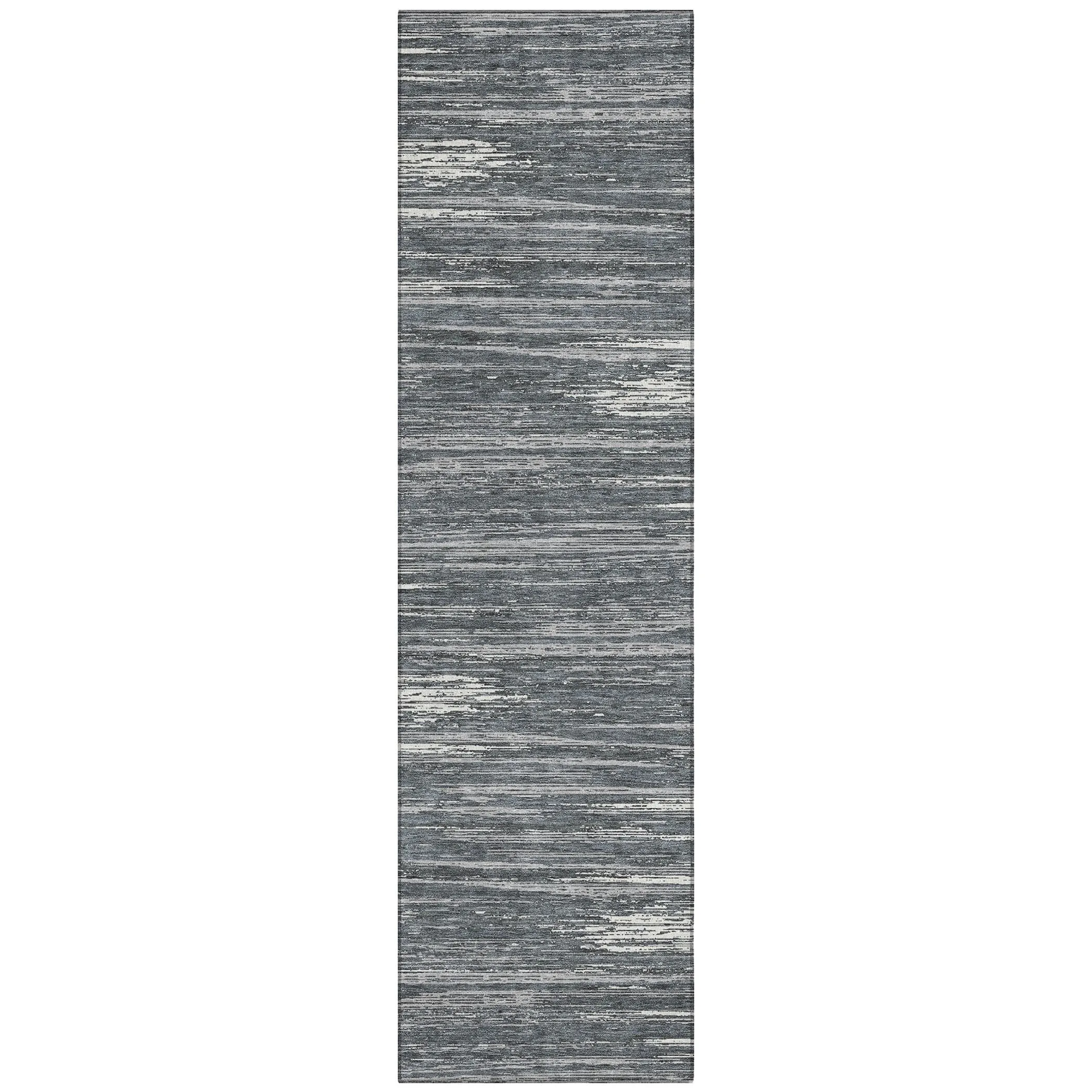 Machine Washable Indoor/ Outdoor Chantille Abstract Stripe Rug
