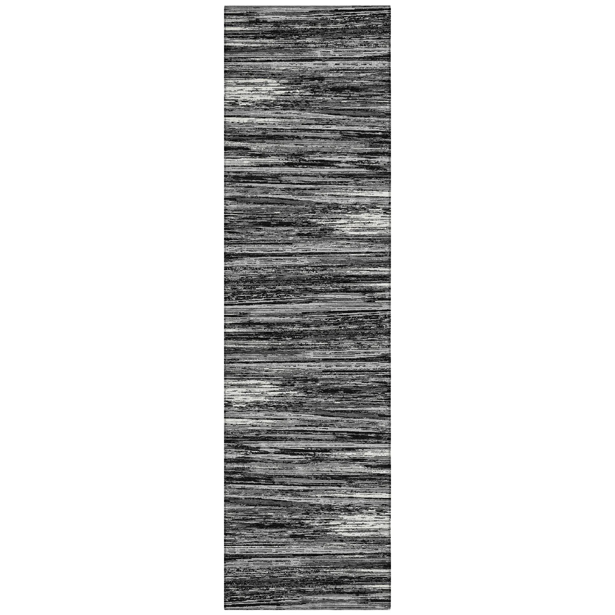 Machine Washable Indoor/ Outdoor Chantille Abstract Stripe Rug
