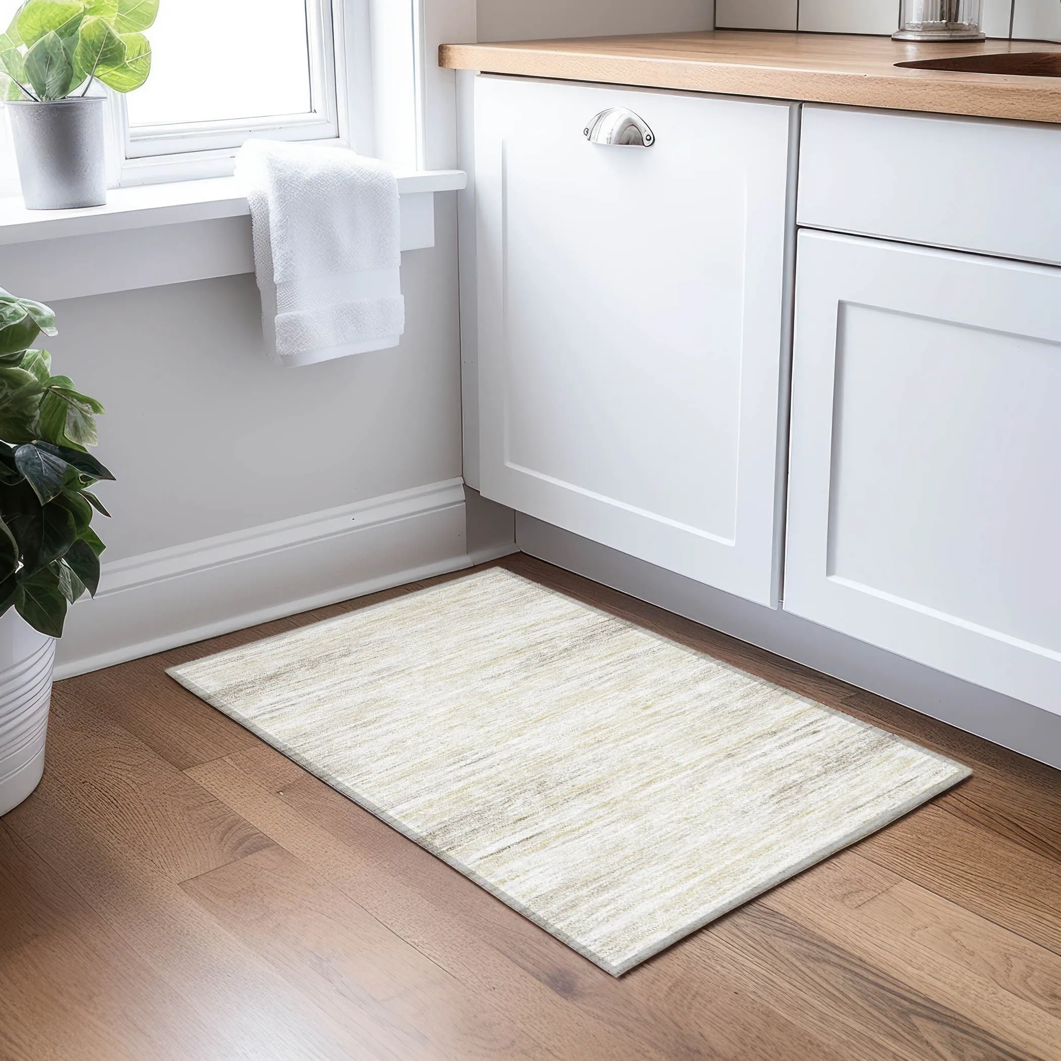Machine Washable Indoor/ Outdoor Chantille Abstract Stripe Rug