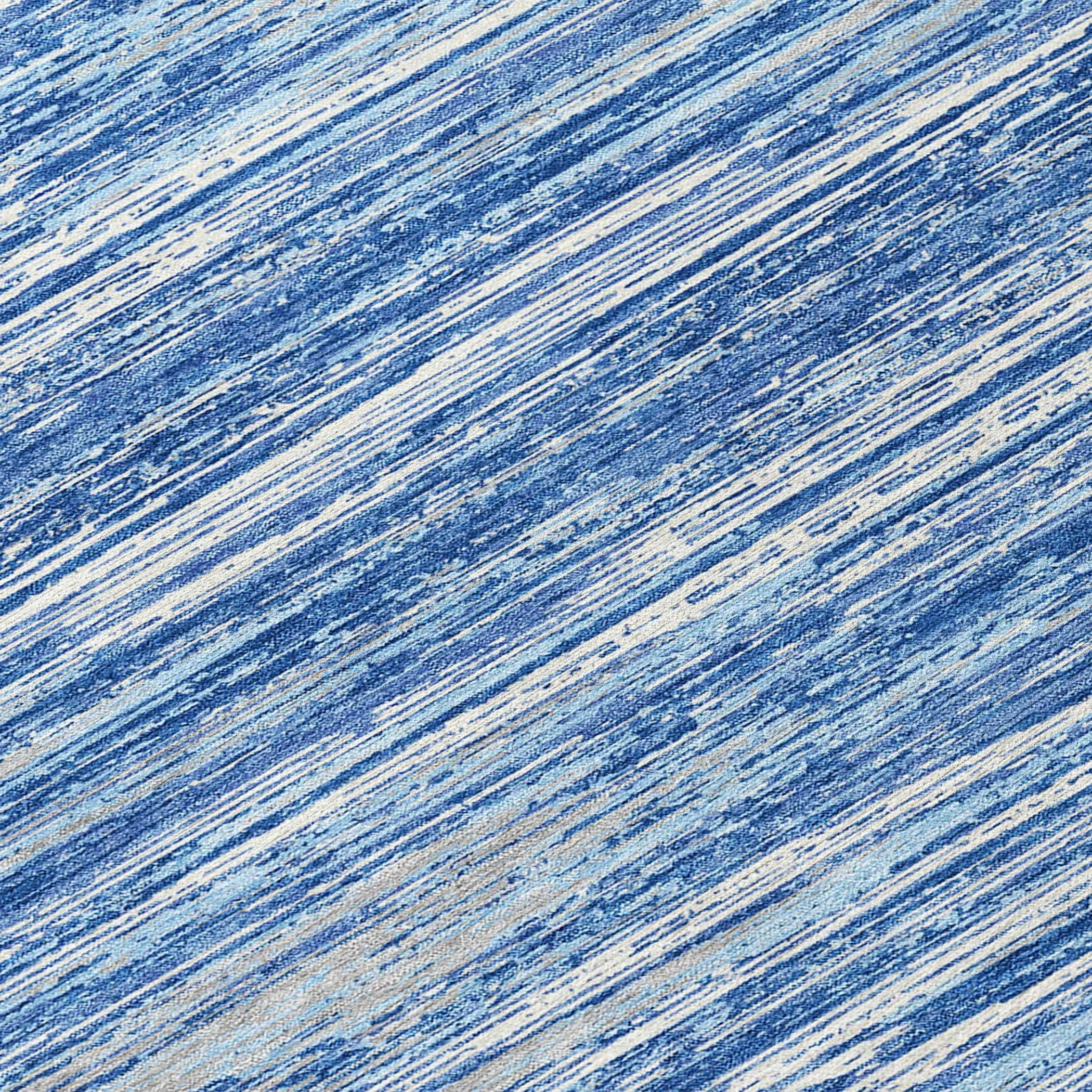 Machine Washable Indoor/ Outdoor Chantille Abstract Stripe Rug