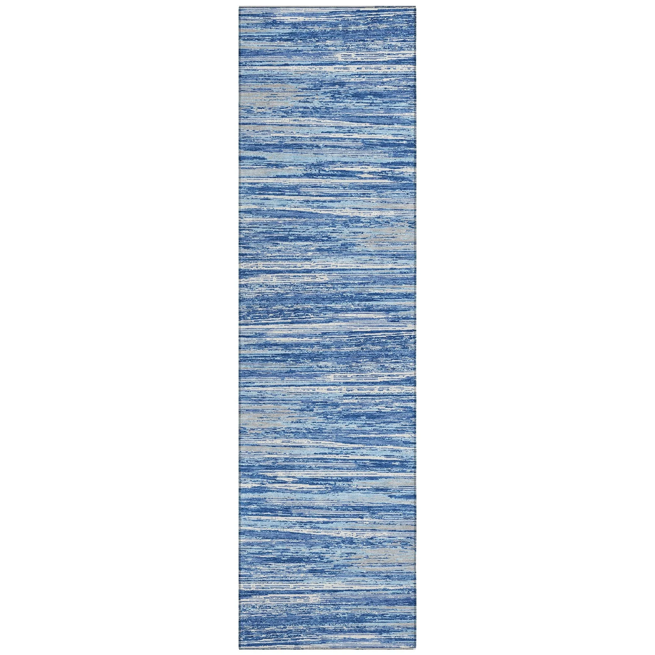 Machine Washable Indoor/ Outdoor Chantille Abstract Stripe Rug