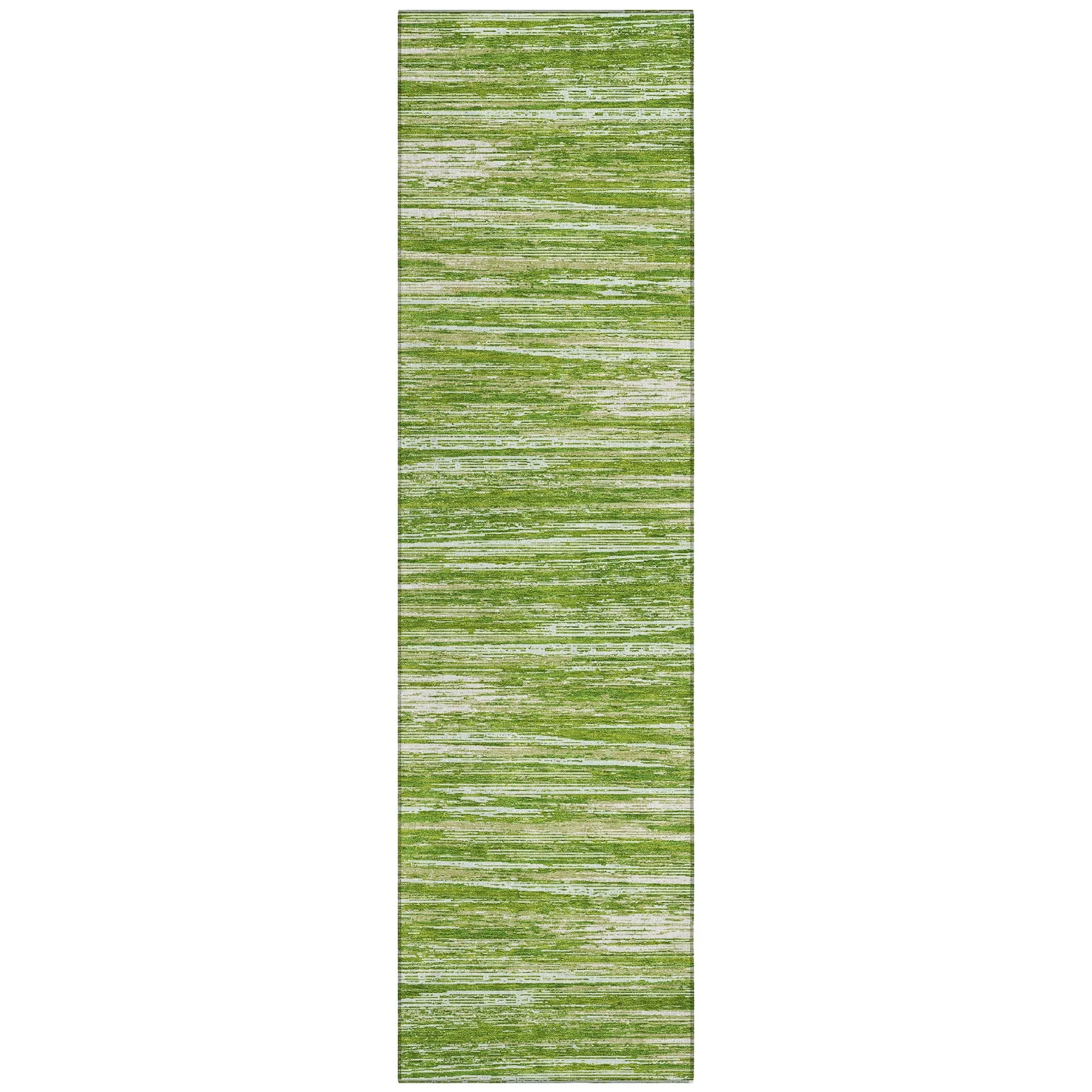 Machine Washable Indoor/ Outdoor Chantille Abstract Stripe Rug