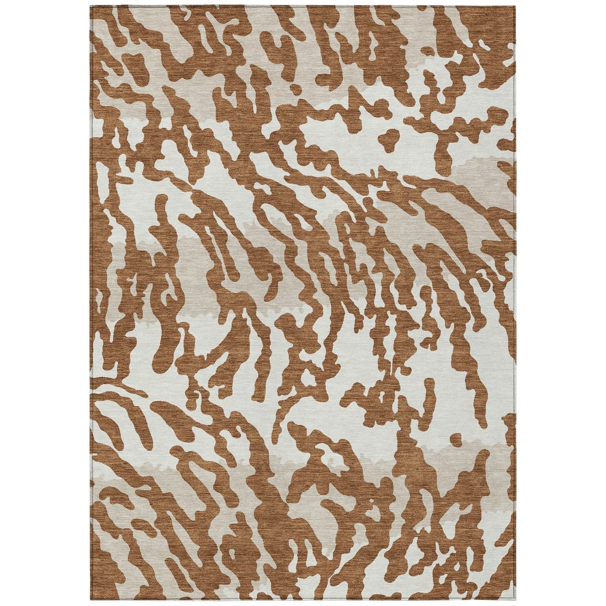 Machine Washable Indoor/ Outdoor Chantille Animal Print Abstract Rug