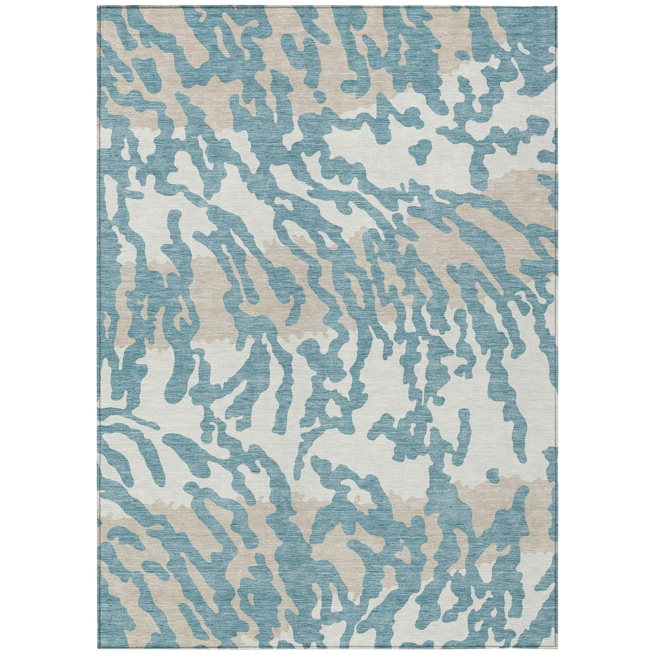 Machine Washable Indoor/ Outdoor Chantille Animal Print Abstract Rug