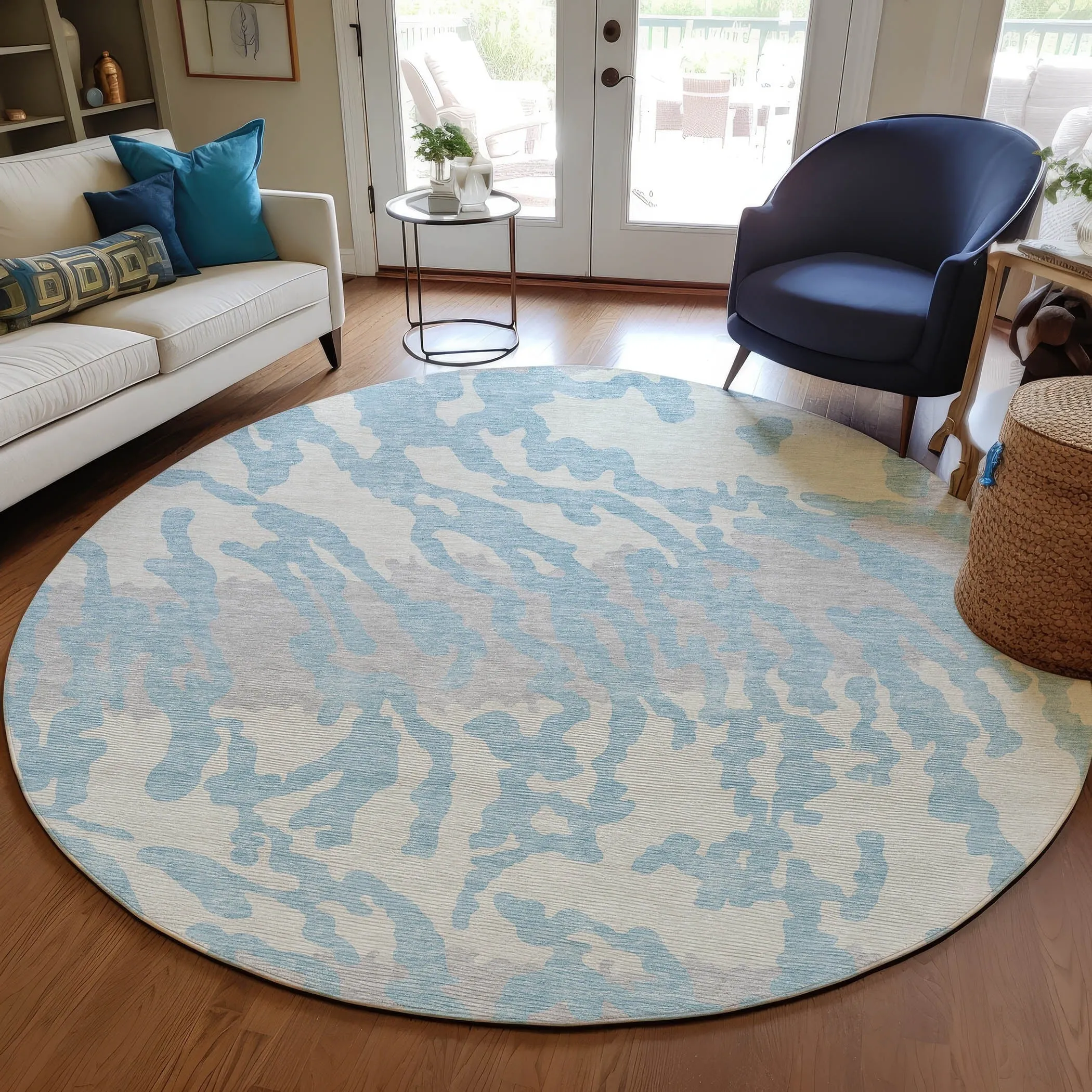 Machine Washable Indoor/ Outdoor Chantille Animal Print Abstract Rug