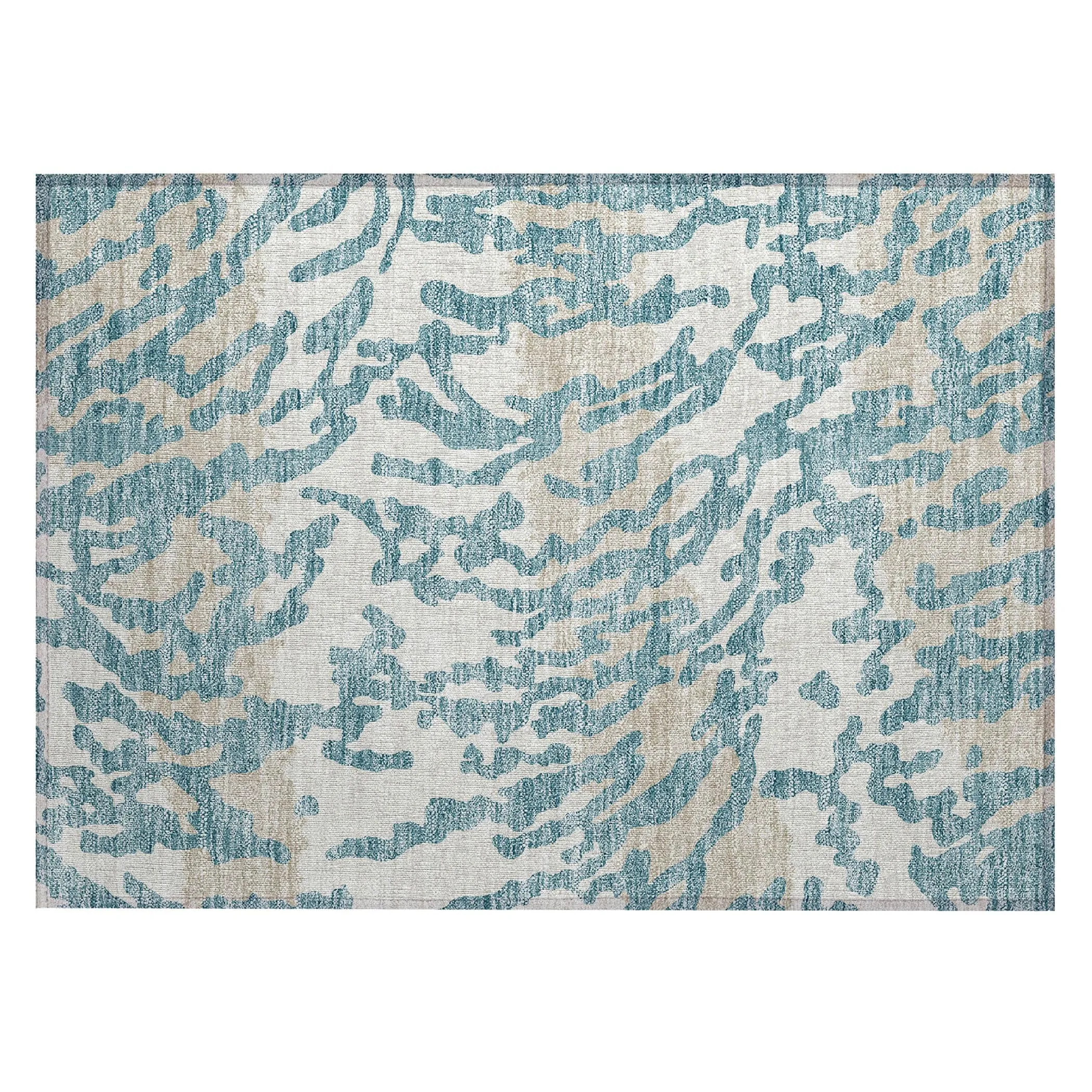 Machine Washable Indoor/ Outdoor Chantille Animal Print Abstract Rug