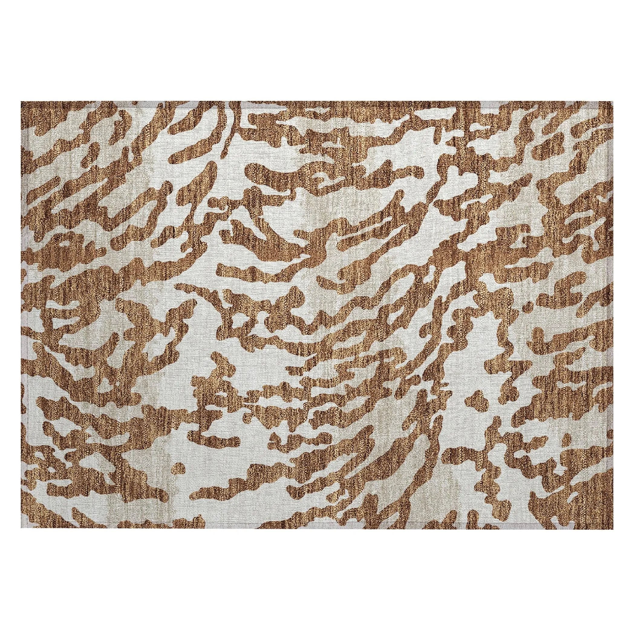 Machine Washable Indoor/ Outdoor Chantille Animal Print Abstract Rug