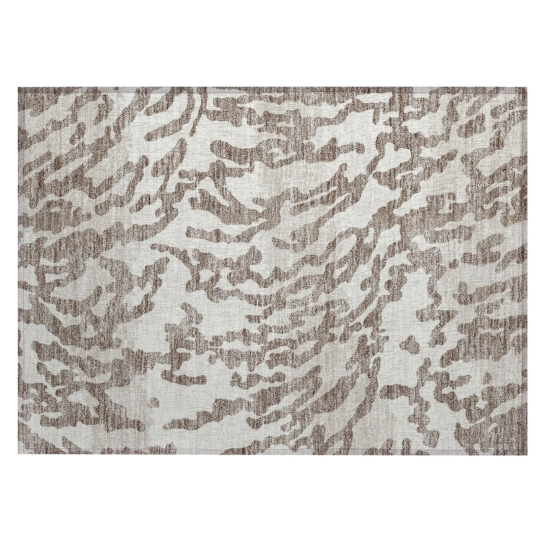 Machine Washable Indoor/ Outdoor Chantille Animal Print Abstract Rug