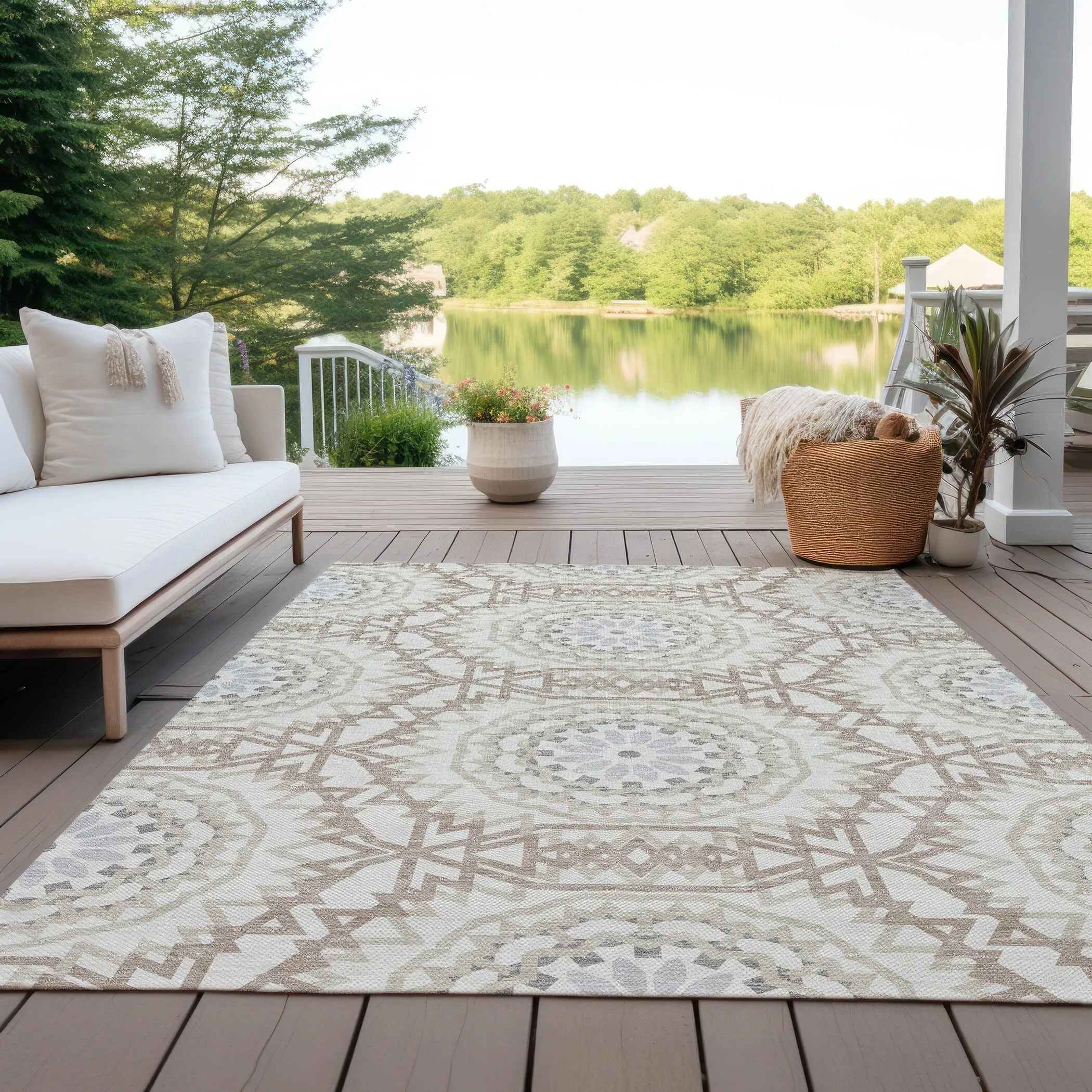 Machine Washable Indoor/ Outdoor Chantille Boho Moroccan Rug