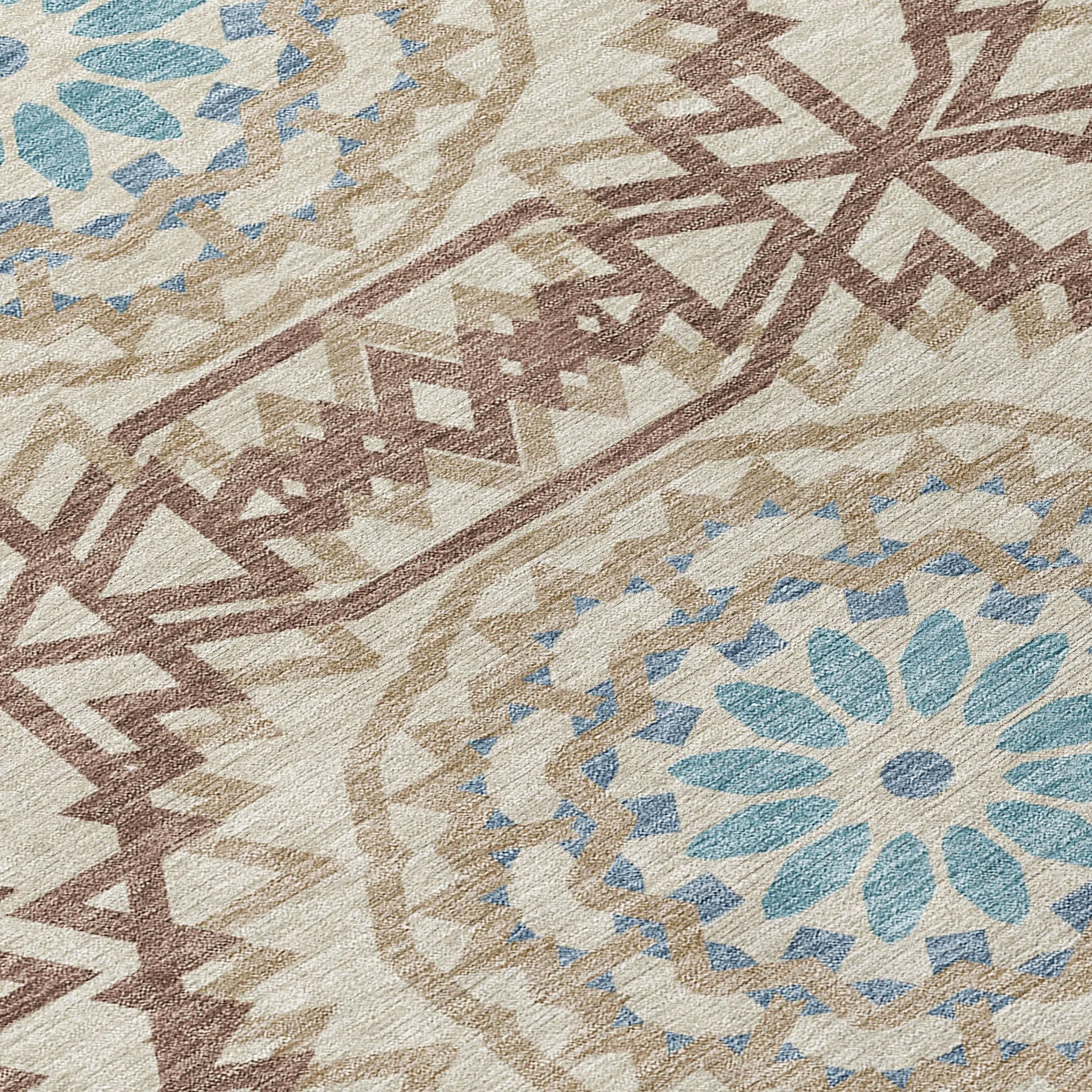 Machine Washable Indoor/ Outdoor Chantille Boho Moroccan Rug