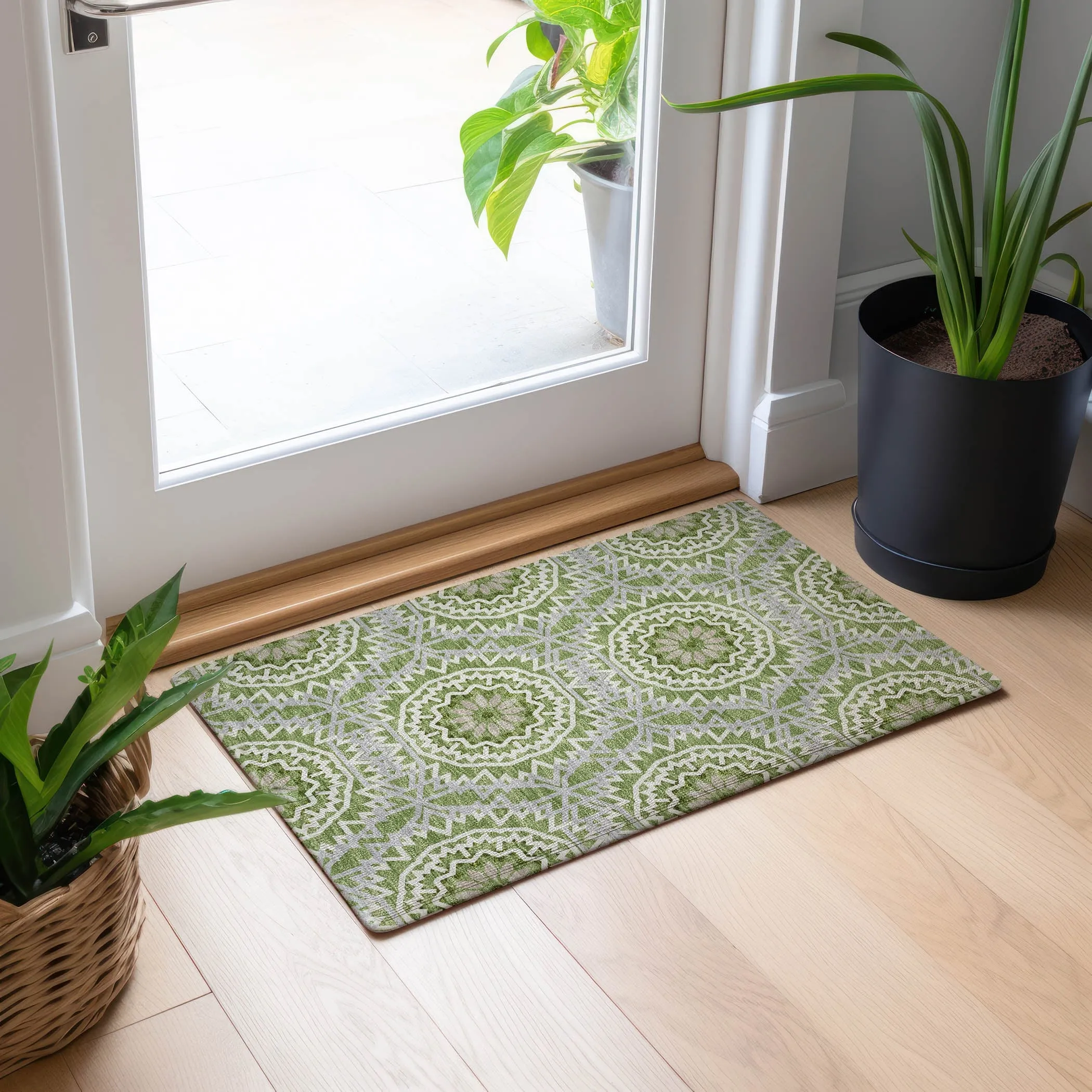 Machine Washable Indoor/ Outdoor Chantille Boho Moroccan Rug
