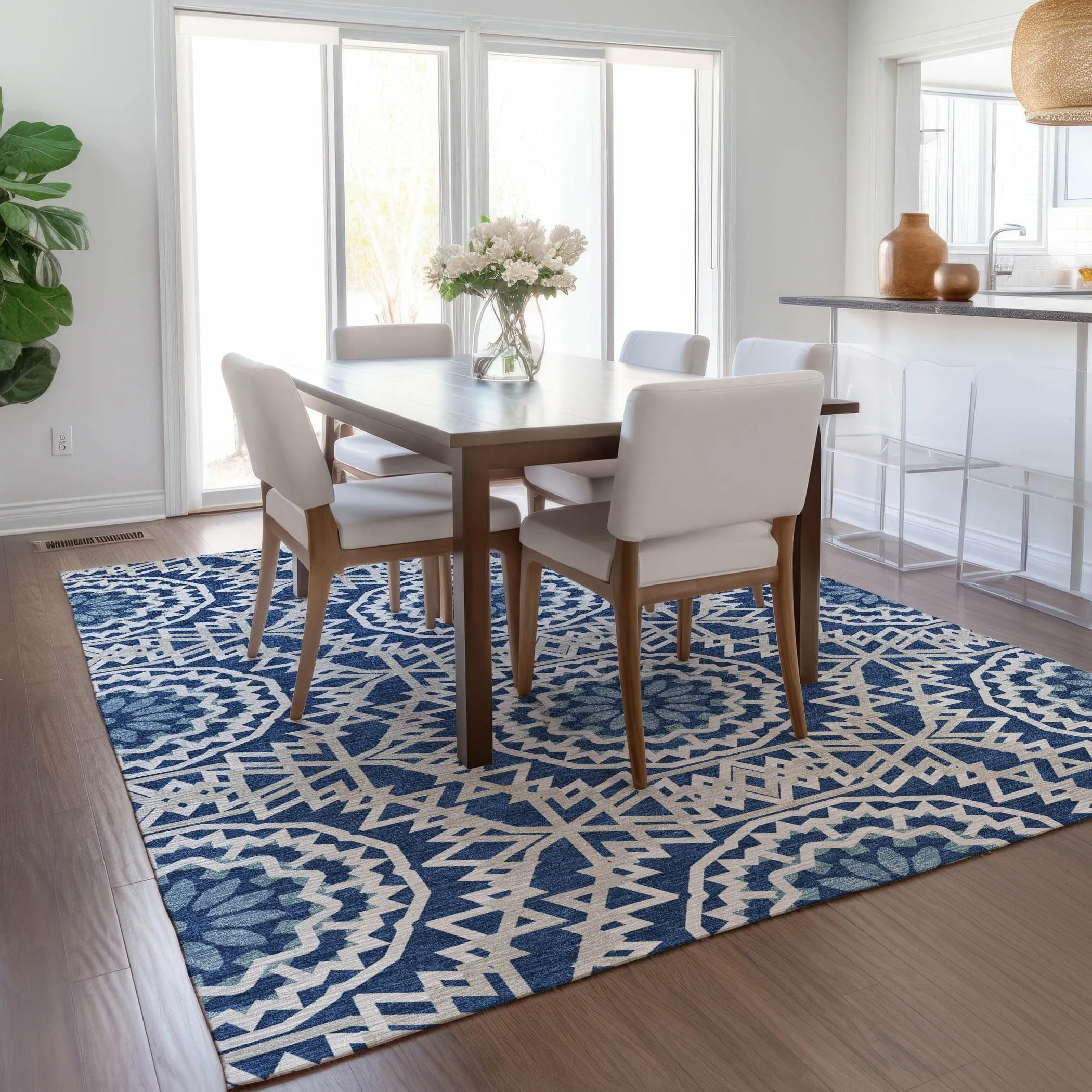 Machine Washable Indoor/ Outdoor Chantille Boho Moroccan Rug