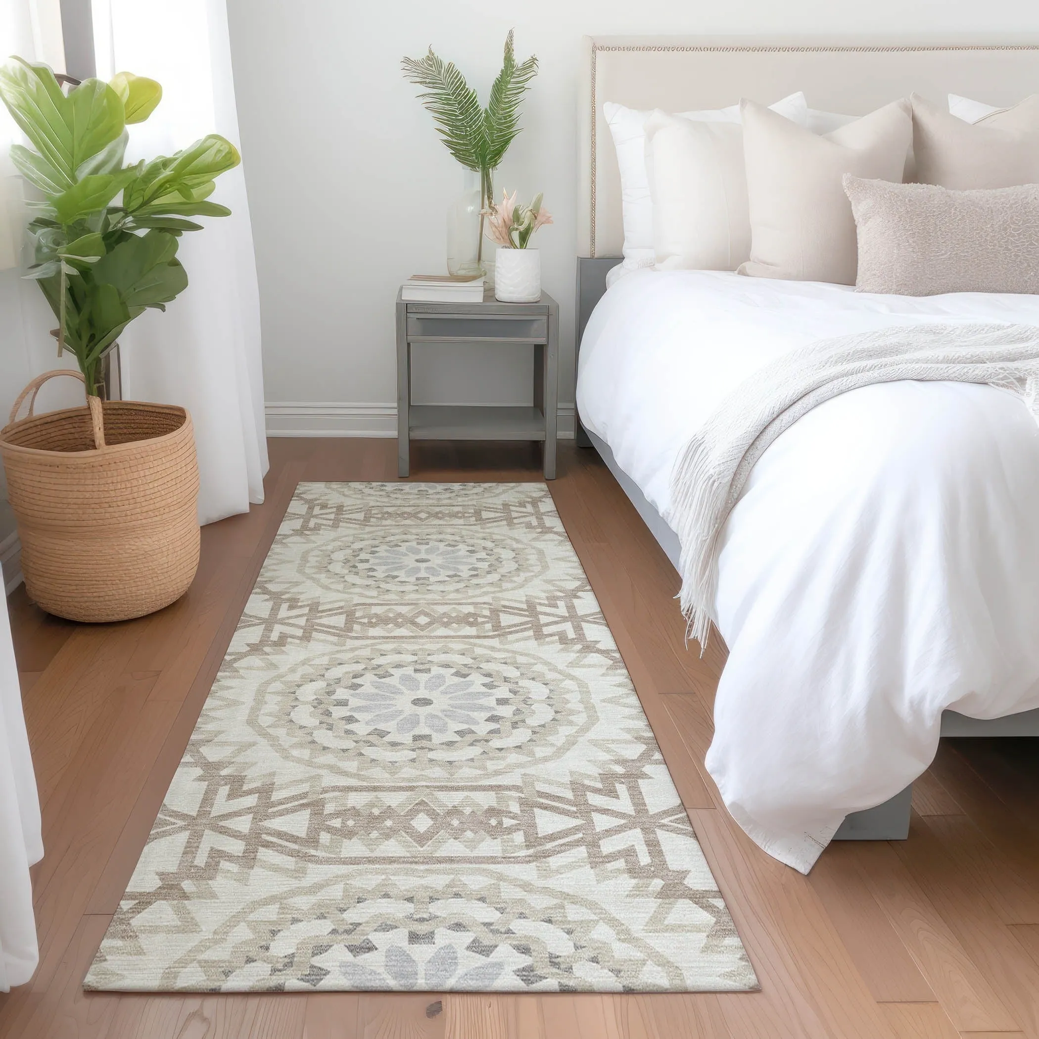 Machine Washable Indoor/ Outdoor Chantille Boho Moroccan Rug