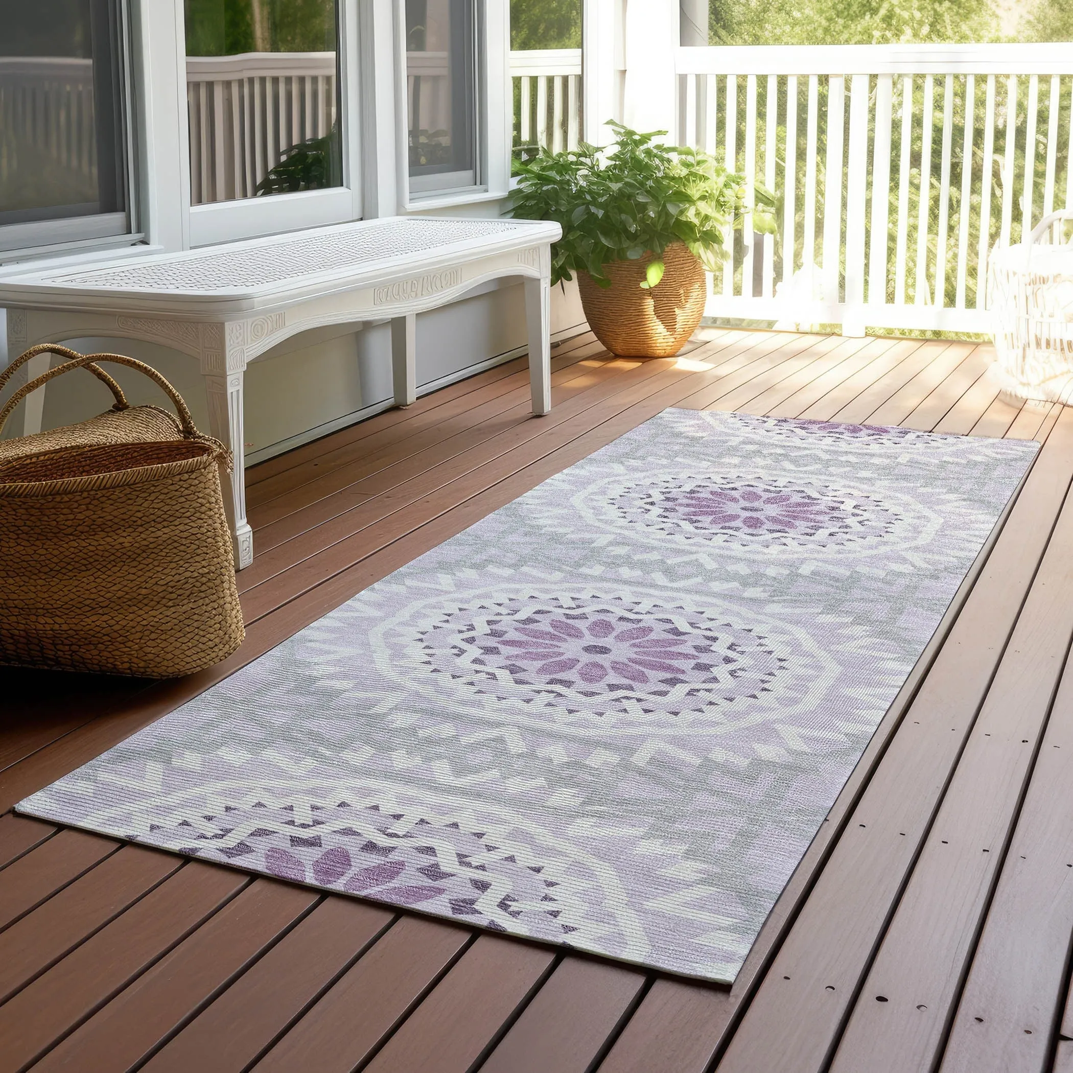 Machine Washable Indoor/ Outdoor Chantille Boho Moroccan Rug