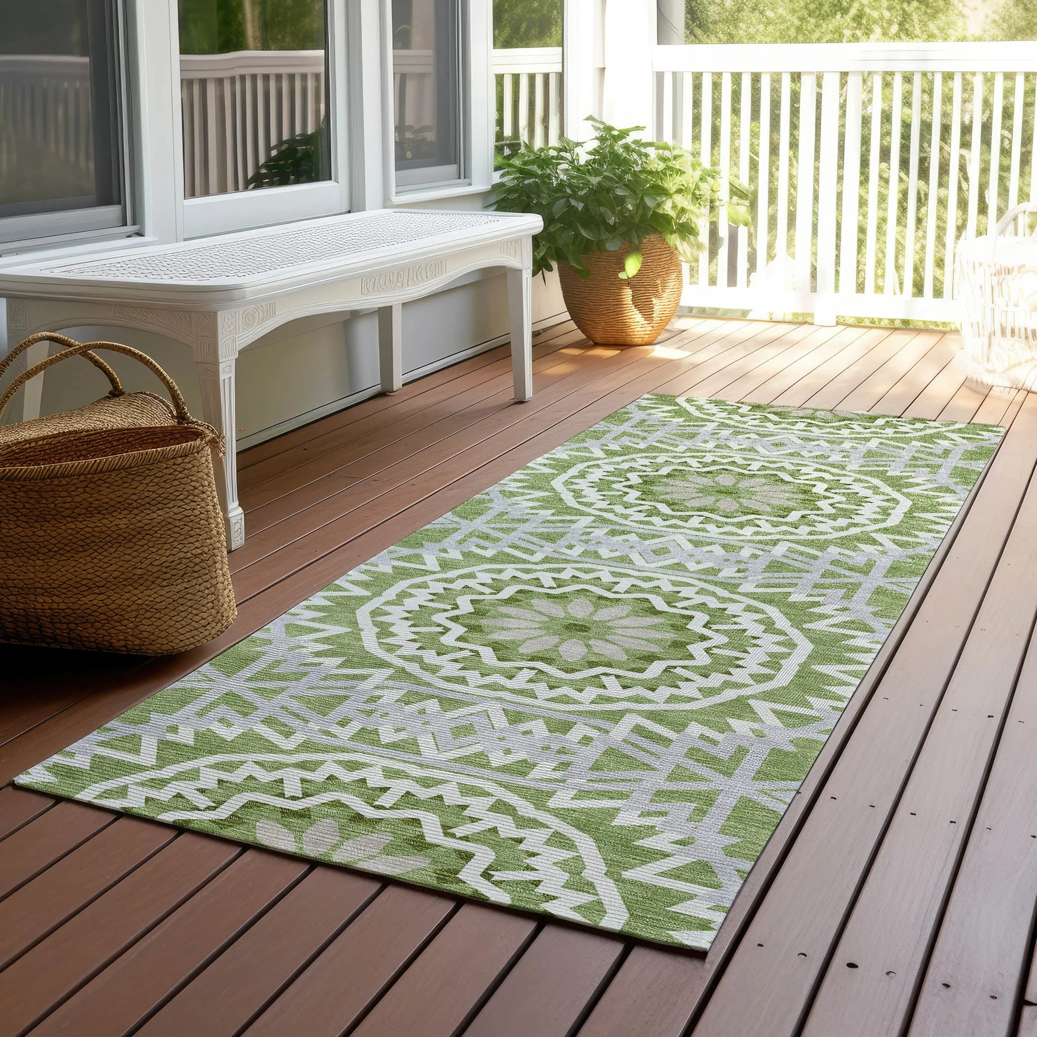 Machine Washable Indoor/ Outdoor Chantille Boho Moroccan Rug