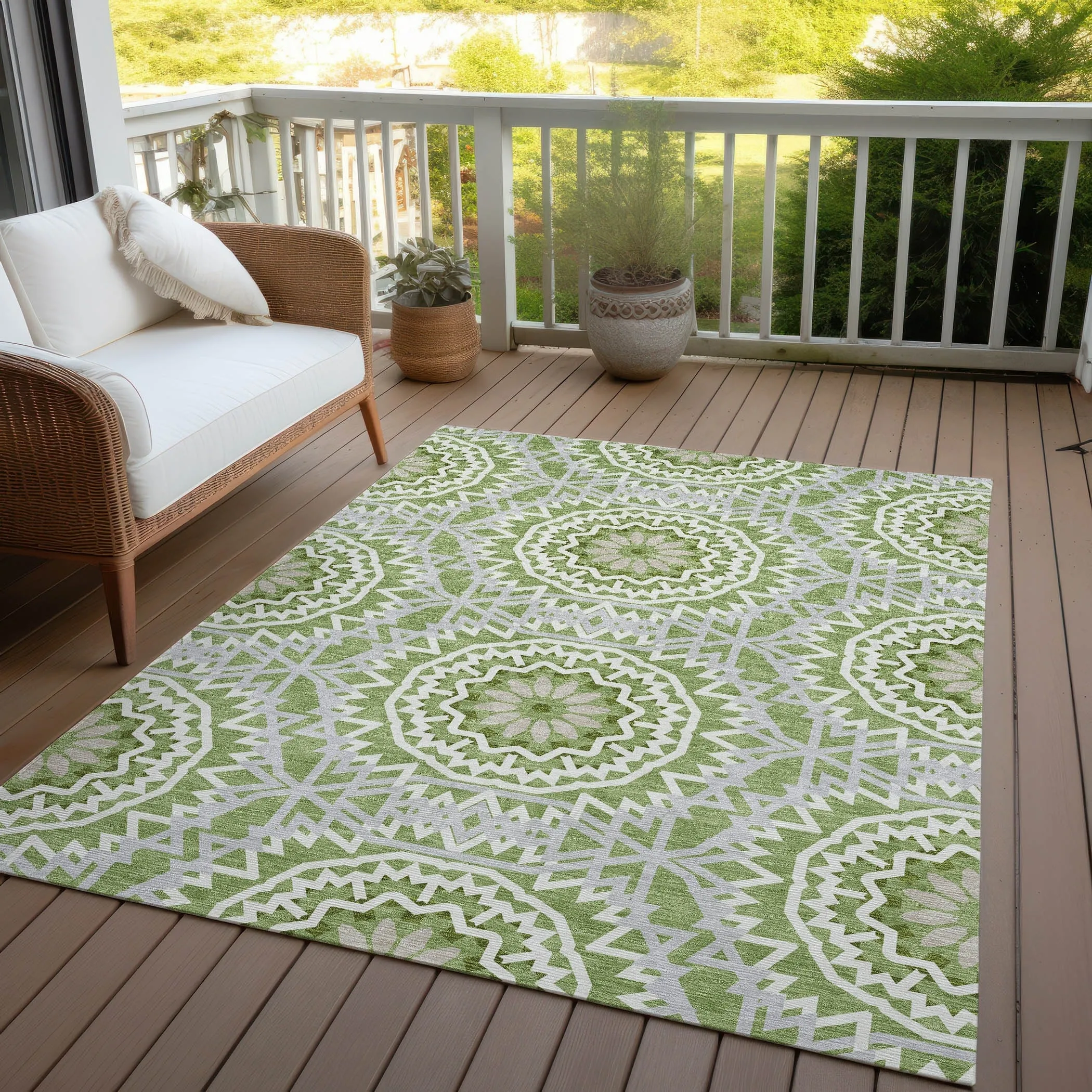 Machine Washable Indoor/ Outdoor Chantille Boho Moroccan Rug