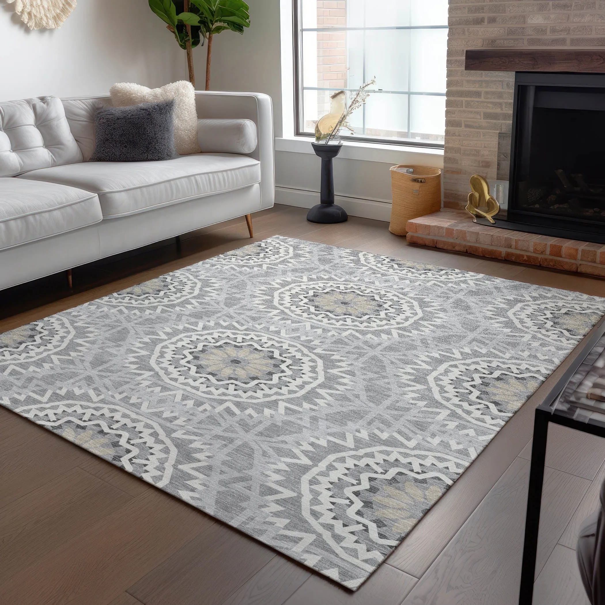 Machine Washable Indoor/ Outdoor Chantille Boho Moroccan Rug