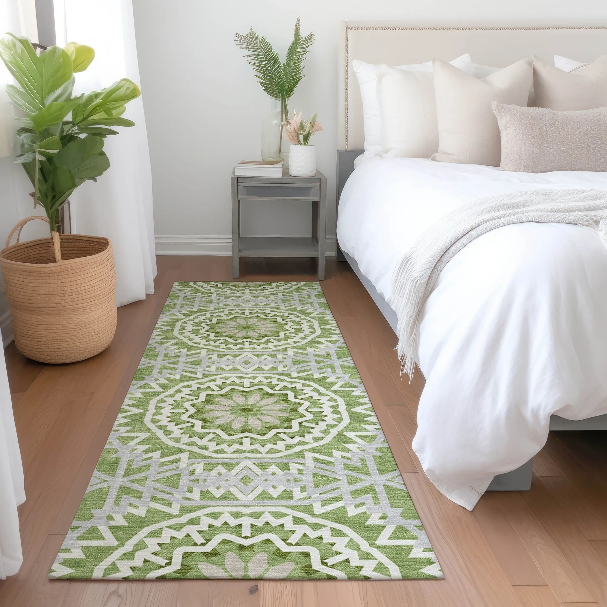 Machine Washable Indoor/ Outdoor Chantille Boho Moroccan Rug