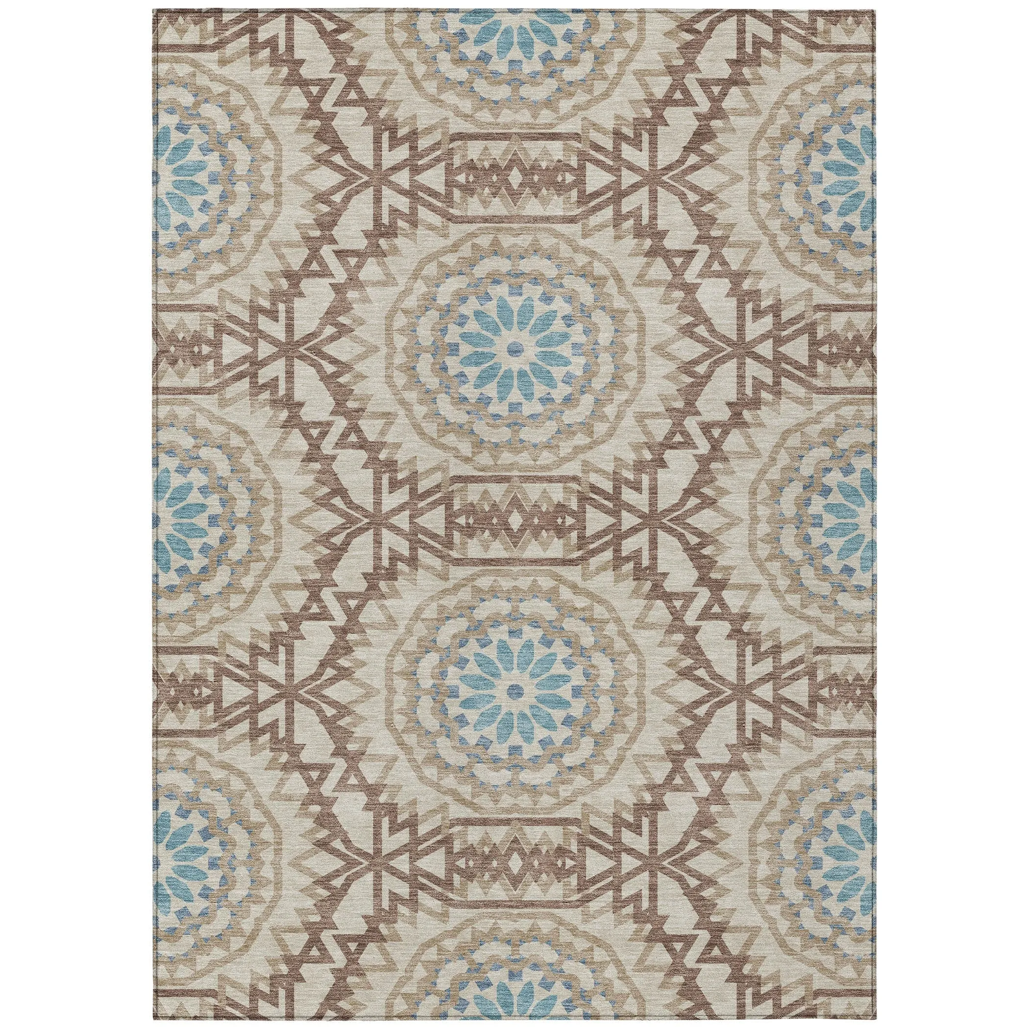 Machine Washable Indoor/ Outdoor Chantille Boho Moroccan Rug