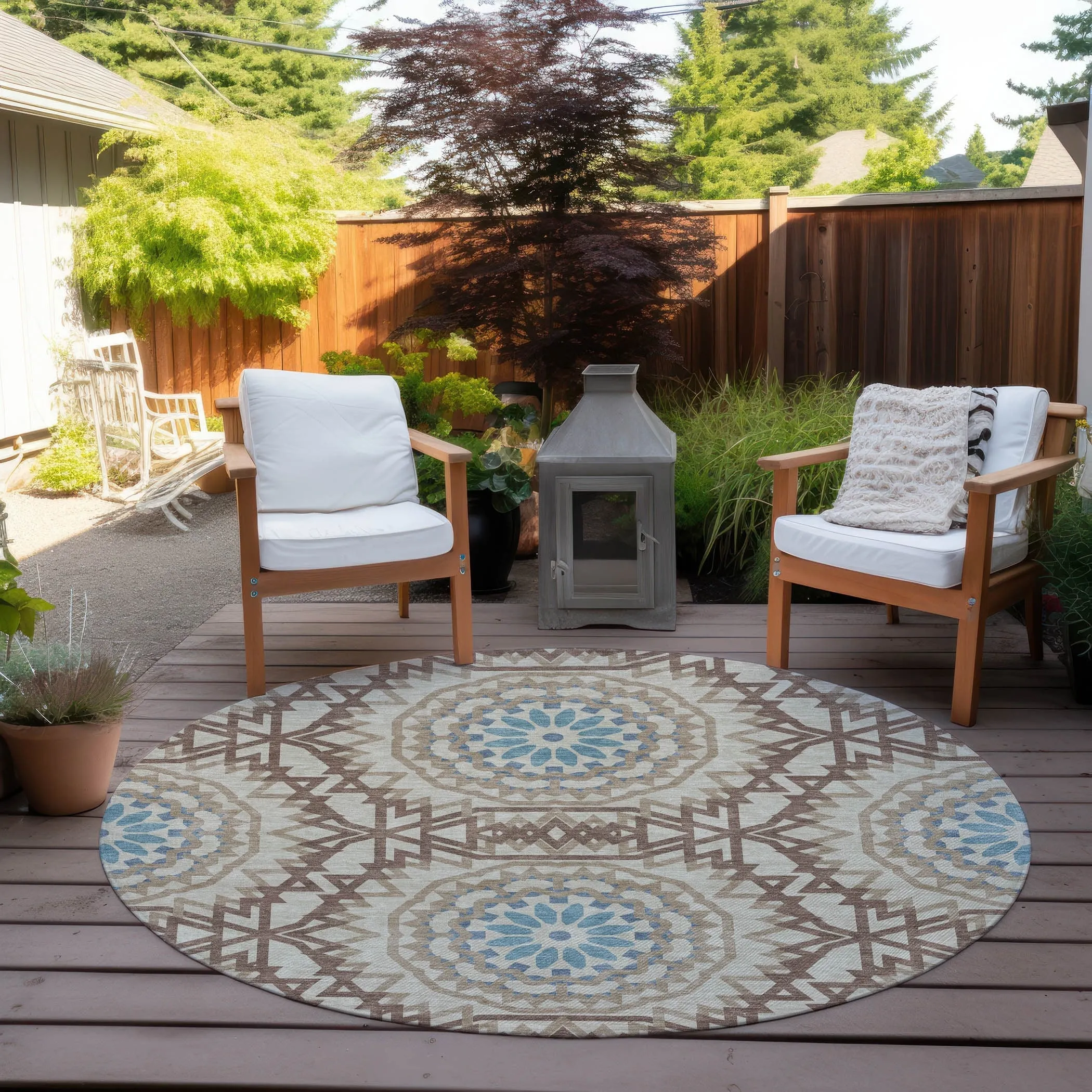 Machine Washable Indoor/ Outdoor Chantille Boho Moroccan Rug