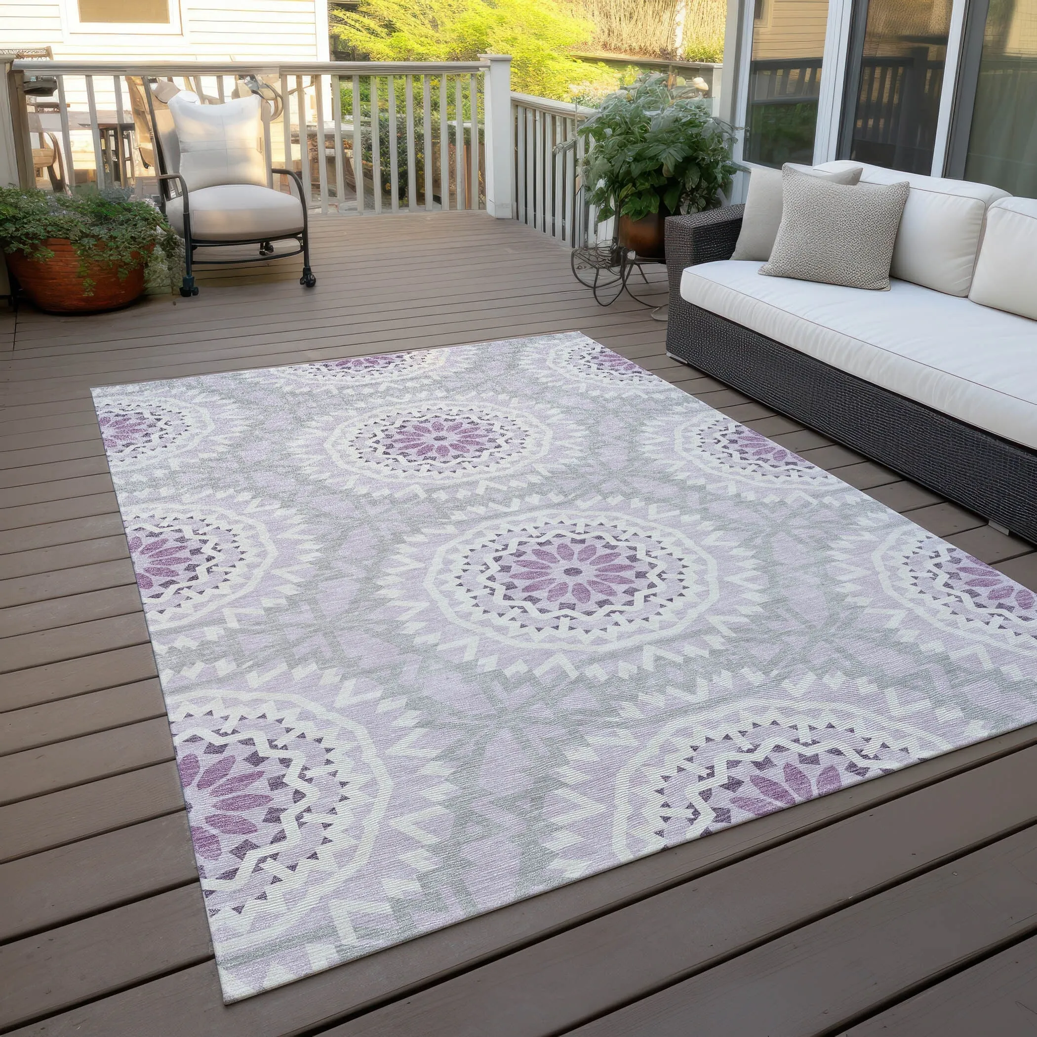 Machine Washable Indoor/ Outdoor Chantille Boho Moroccan Rug