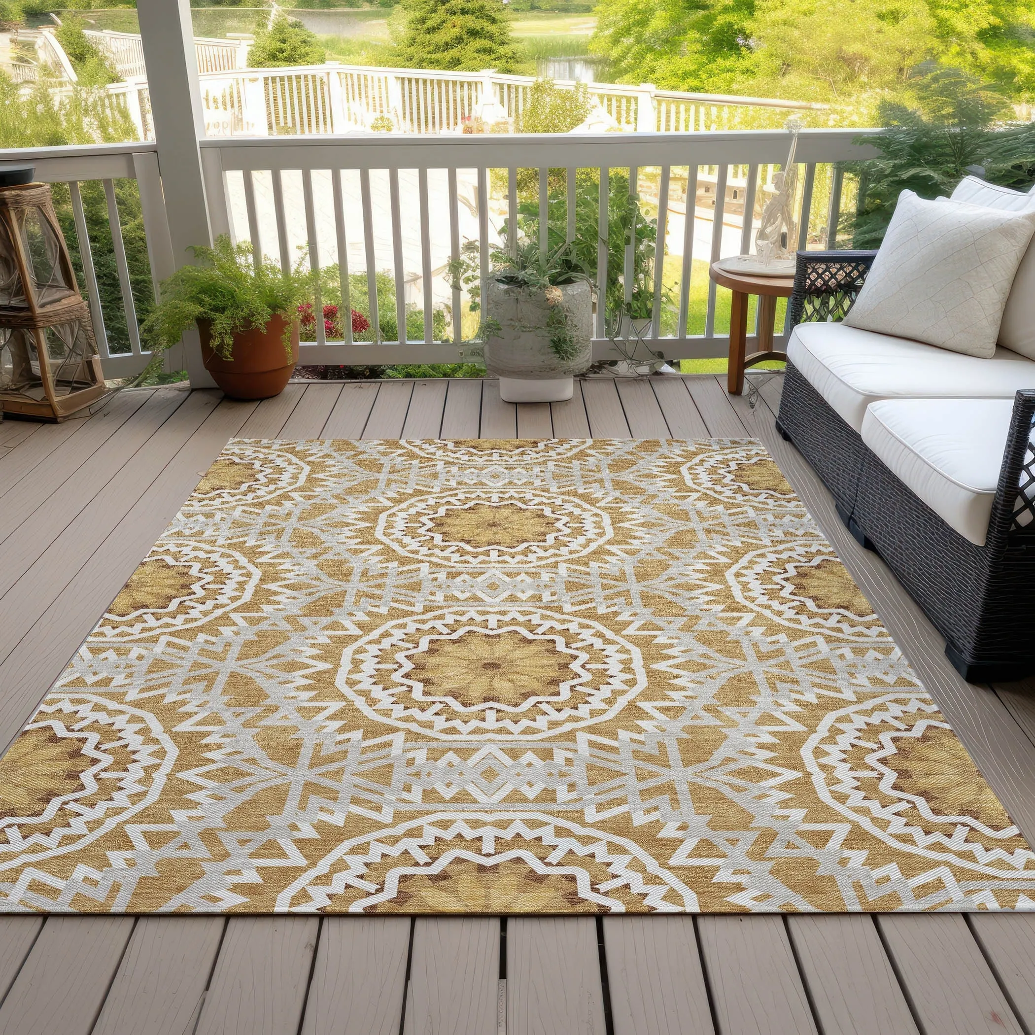 Machine Washable Indoor/ Outdoor Chantille Boho Moroccan Rug