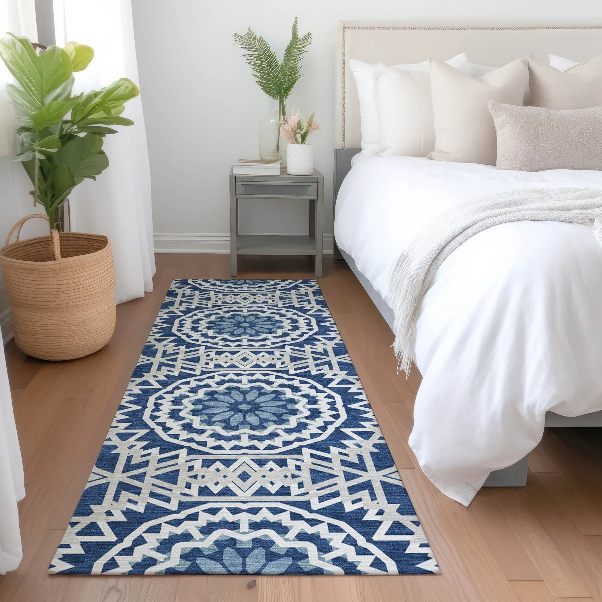 Machine Washable Indoor/ Outdoor Chantille Boho Moroccan Rug