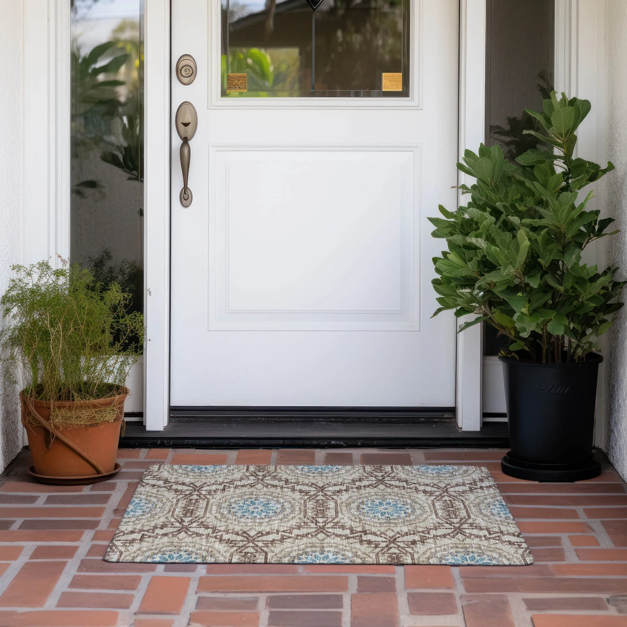 Machine Washable Indoor/ Outdoor Chantille Boho Moroccan Rug