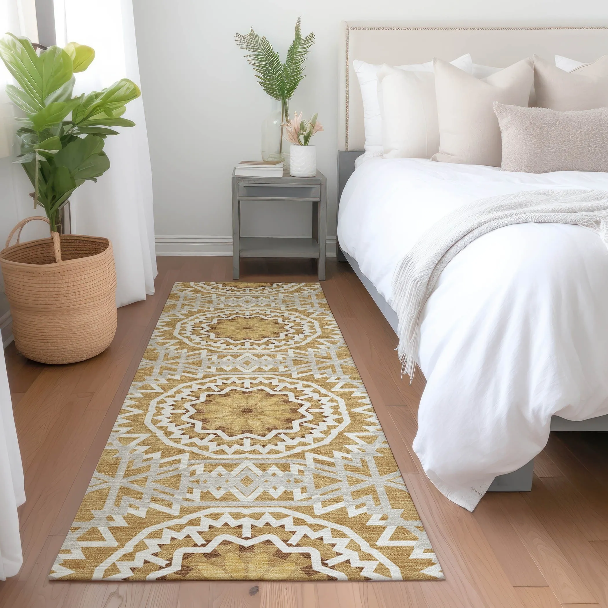 Machine Washable Indoor/ Outdoor Chantille Boho Moroccan Rug