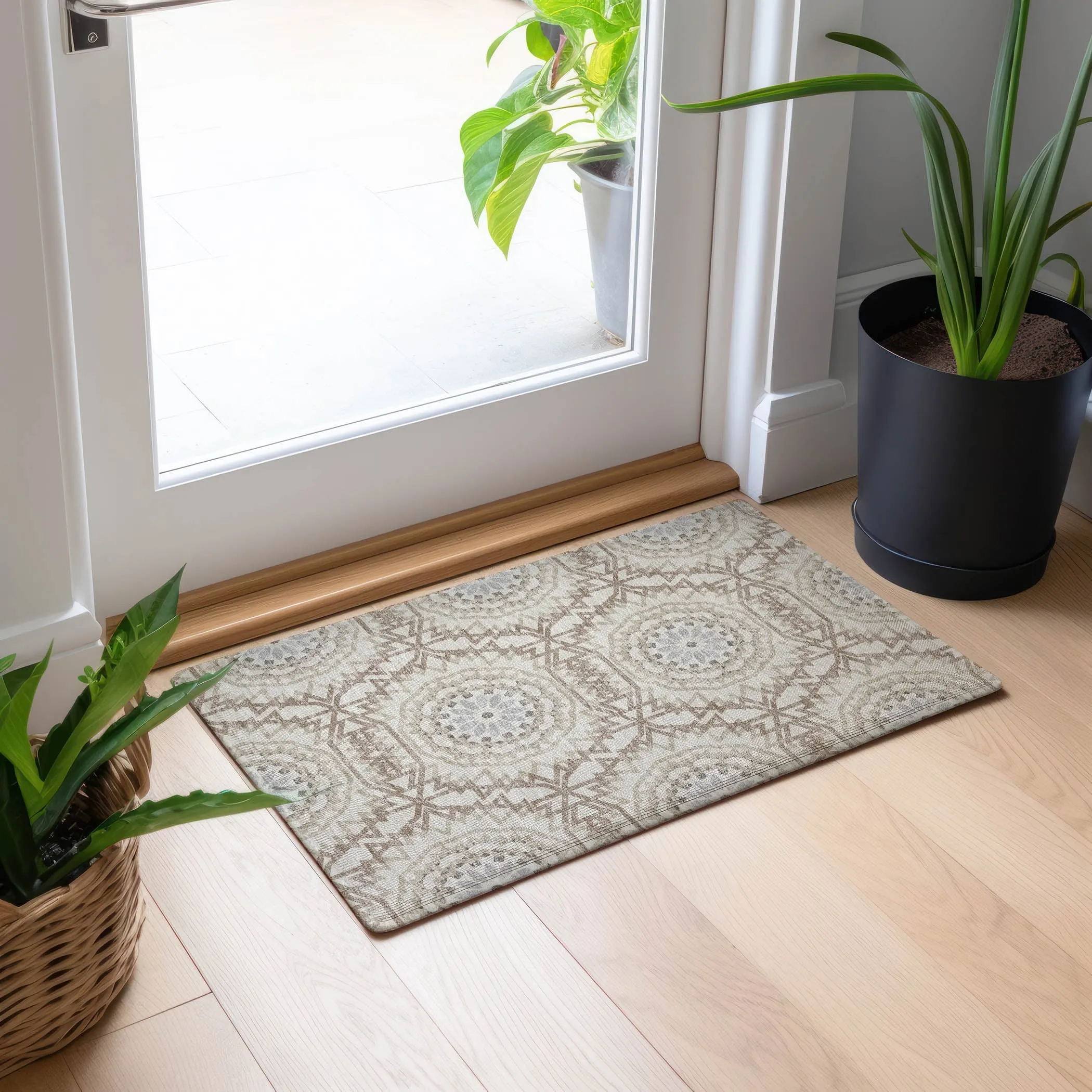 Machine Washable Indoor/ Outdoor Chantille Boho Moroccan Rug