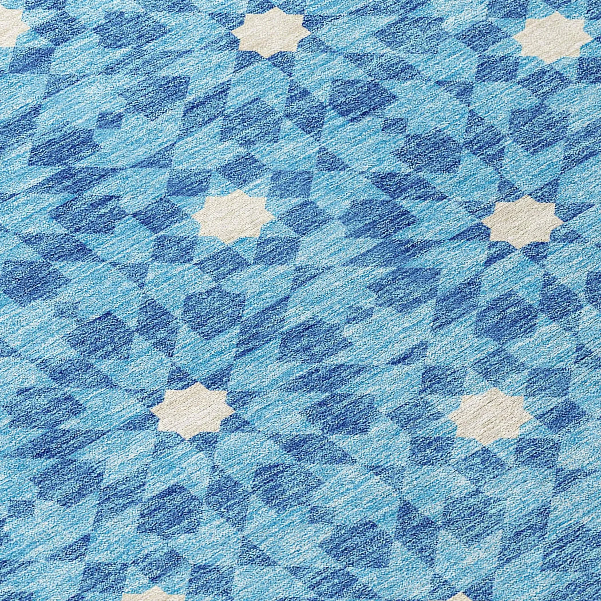 Machine Washable Indoor/ Outdoor Chantille Boho Morrocan Rug