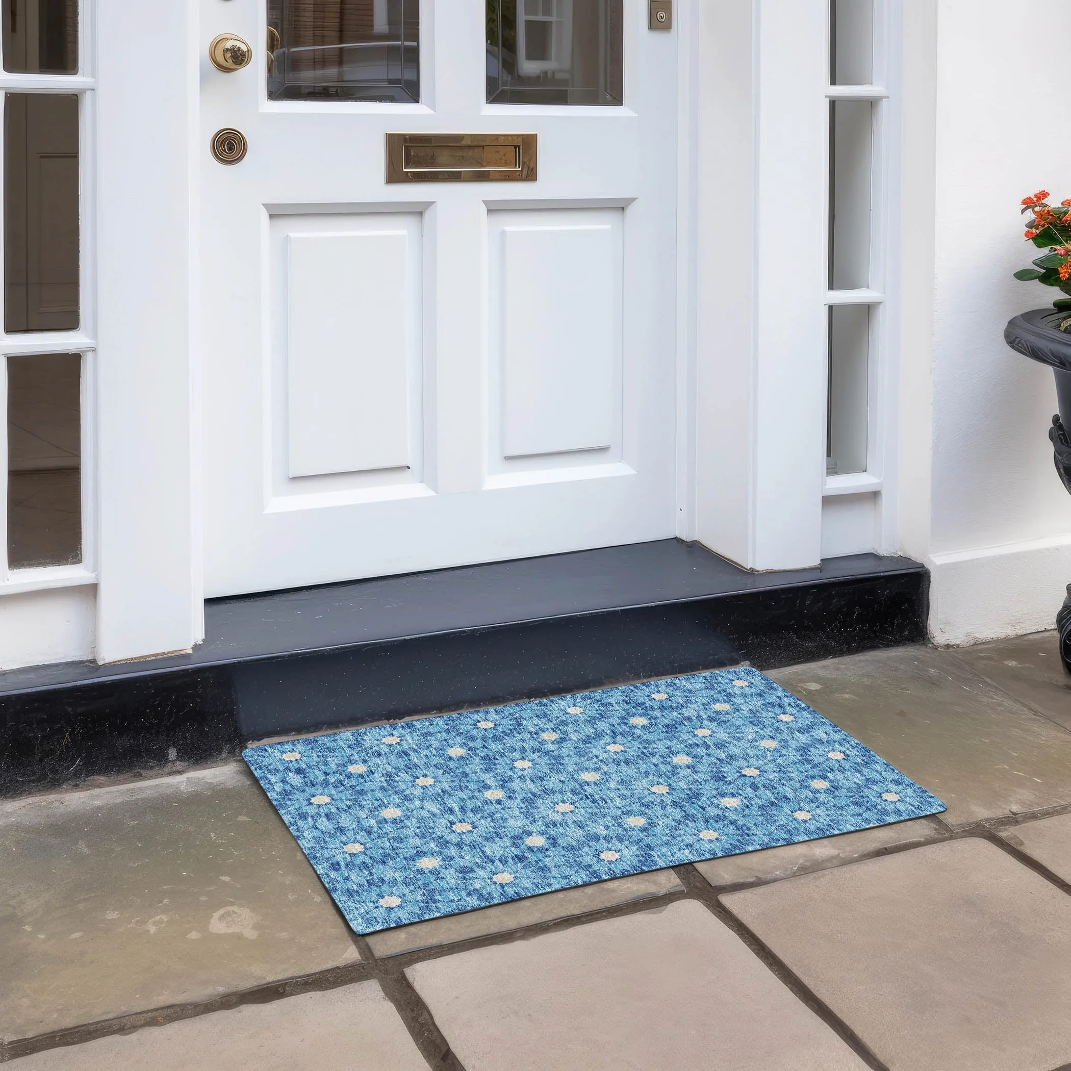 Machine Washable Indoor/ Outdoor Chantille Boho Morrocan Rug