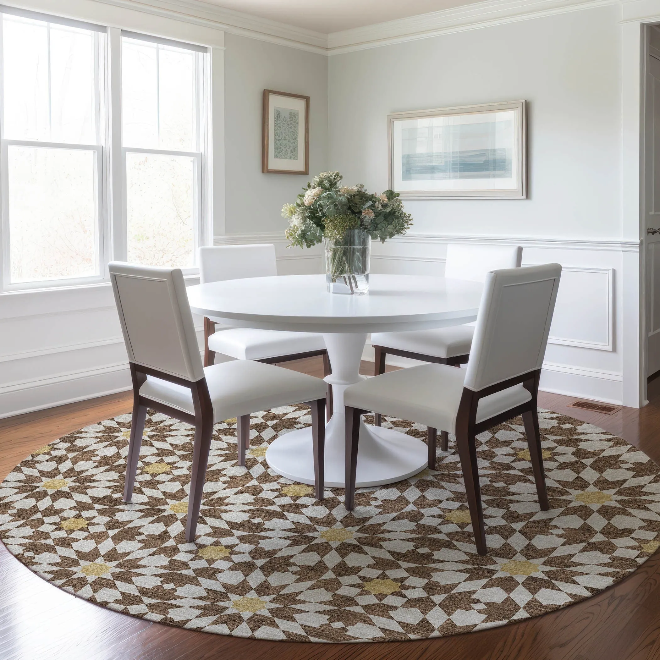 Machine Washable Indoor/ Outdoor Chantille Boho Morrocan Rug