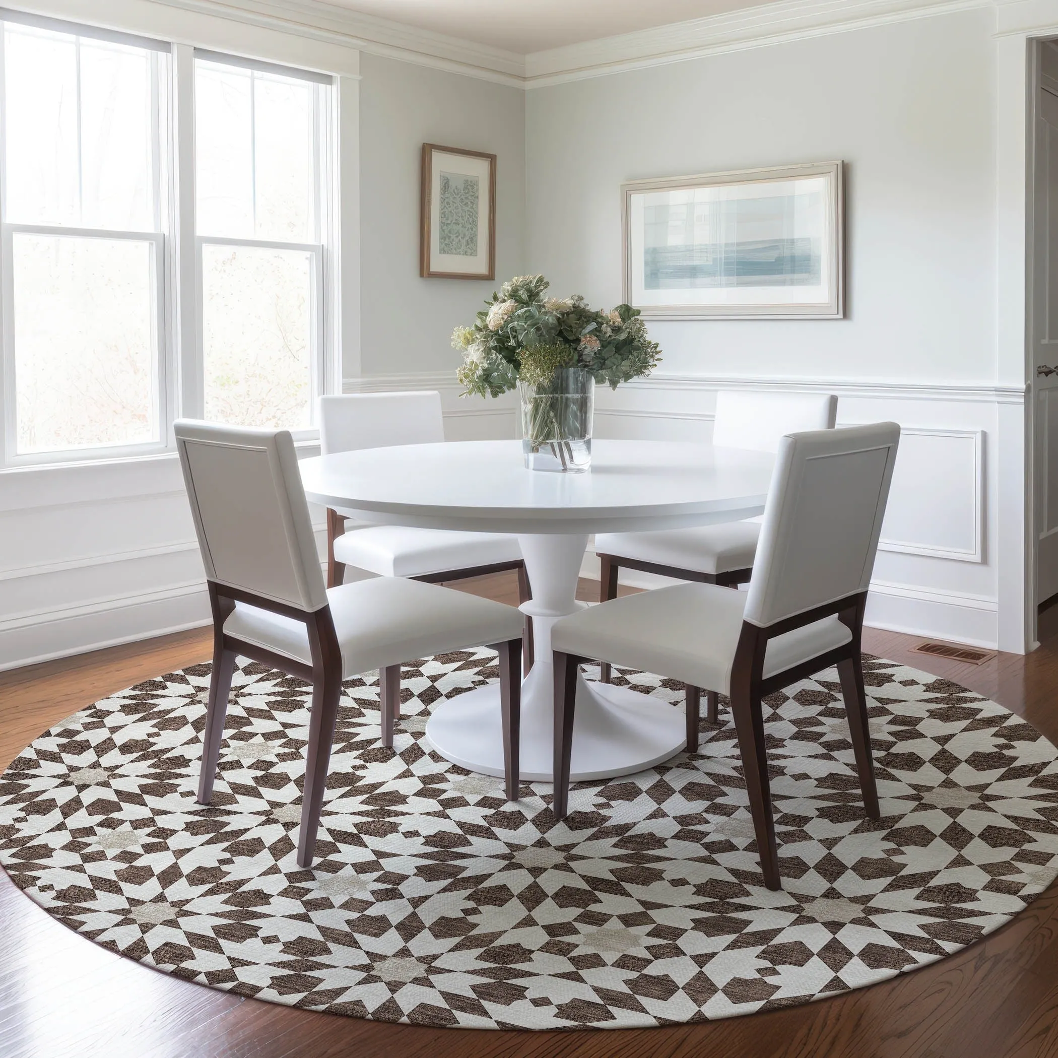 Machine Washable Indoor/ Outdoor Chantille Boho Morrocan Rug