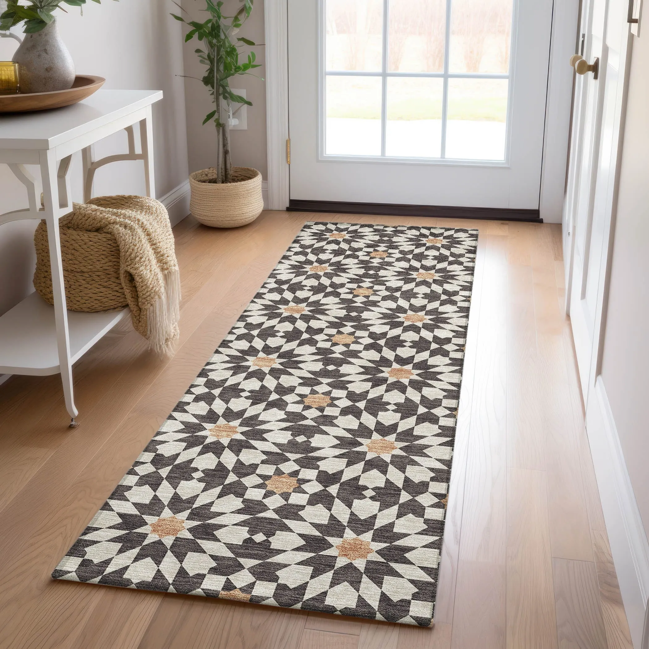 Machine Washable Indoor/ Outdoor Chantille Boho Morrocan Rug