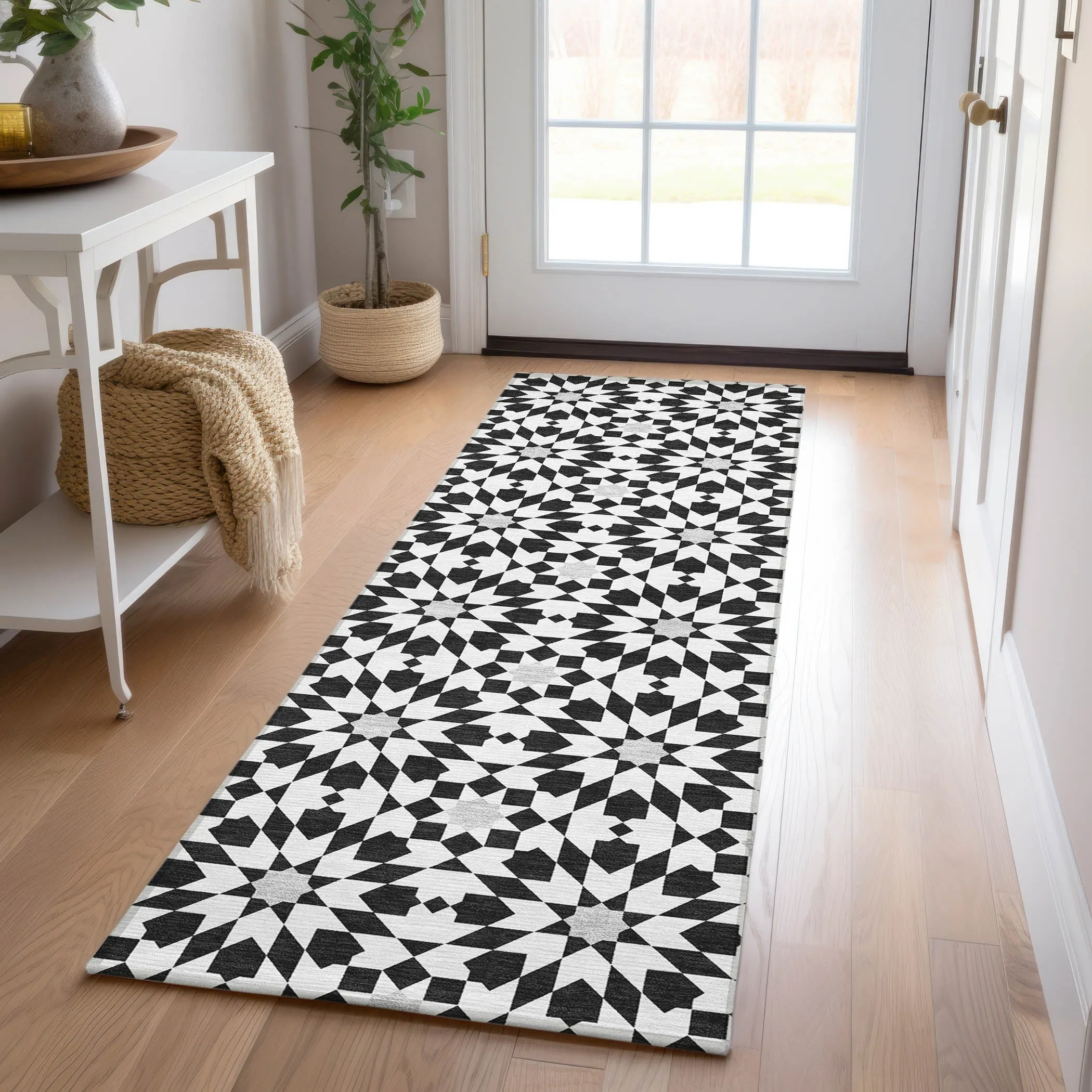 Machine Washable Indoor/ Outdoor Chantille Boho Morrocan Rug