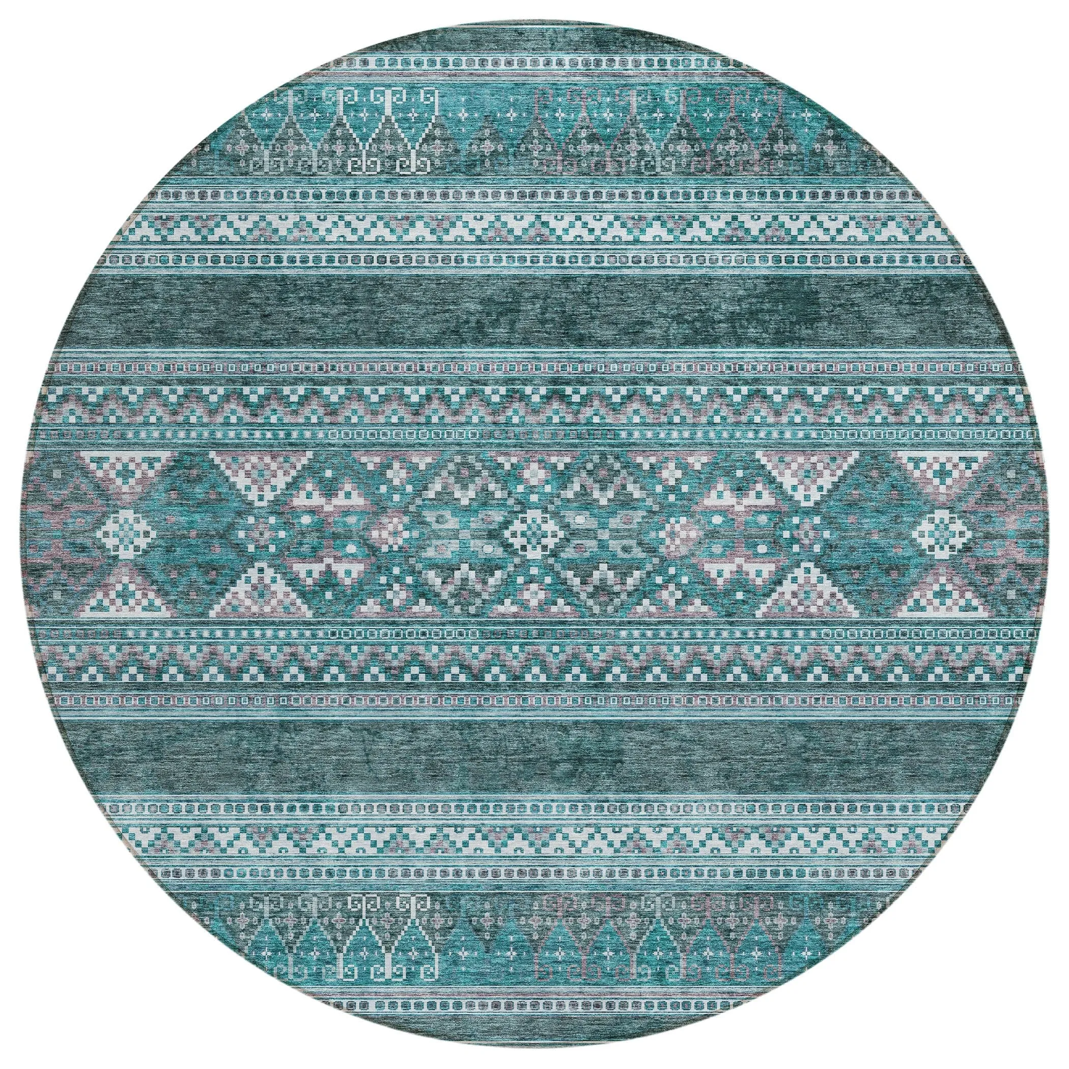 Machine Washable Indoor/ Outdoor Chantille Boho Tribal Rug