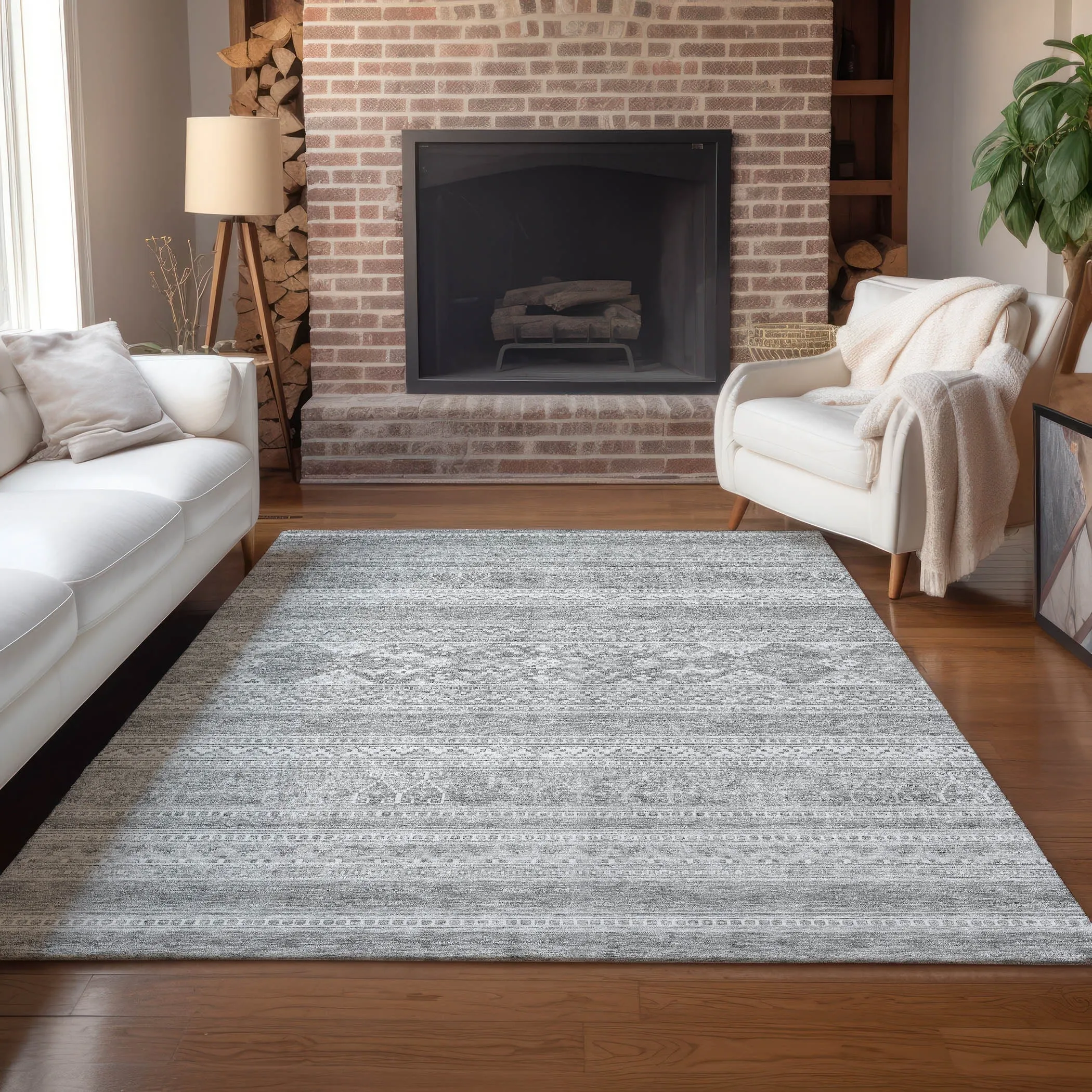 Machine Washable Indoor/ Outdoor Chantille Boho Tribal Rug