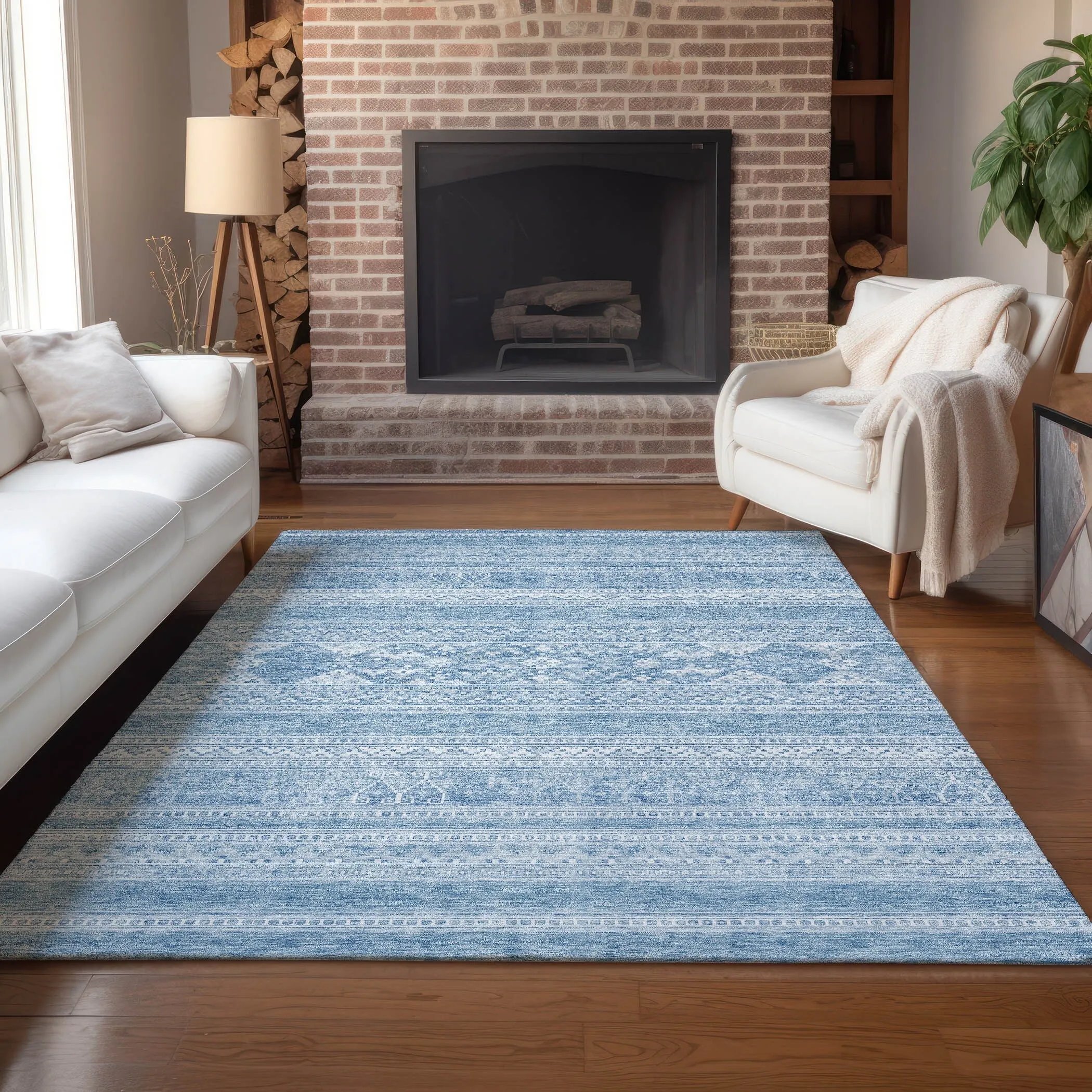 Machine Washable Indoor/ Outdoor Chantille Boho Tribal Rug