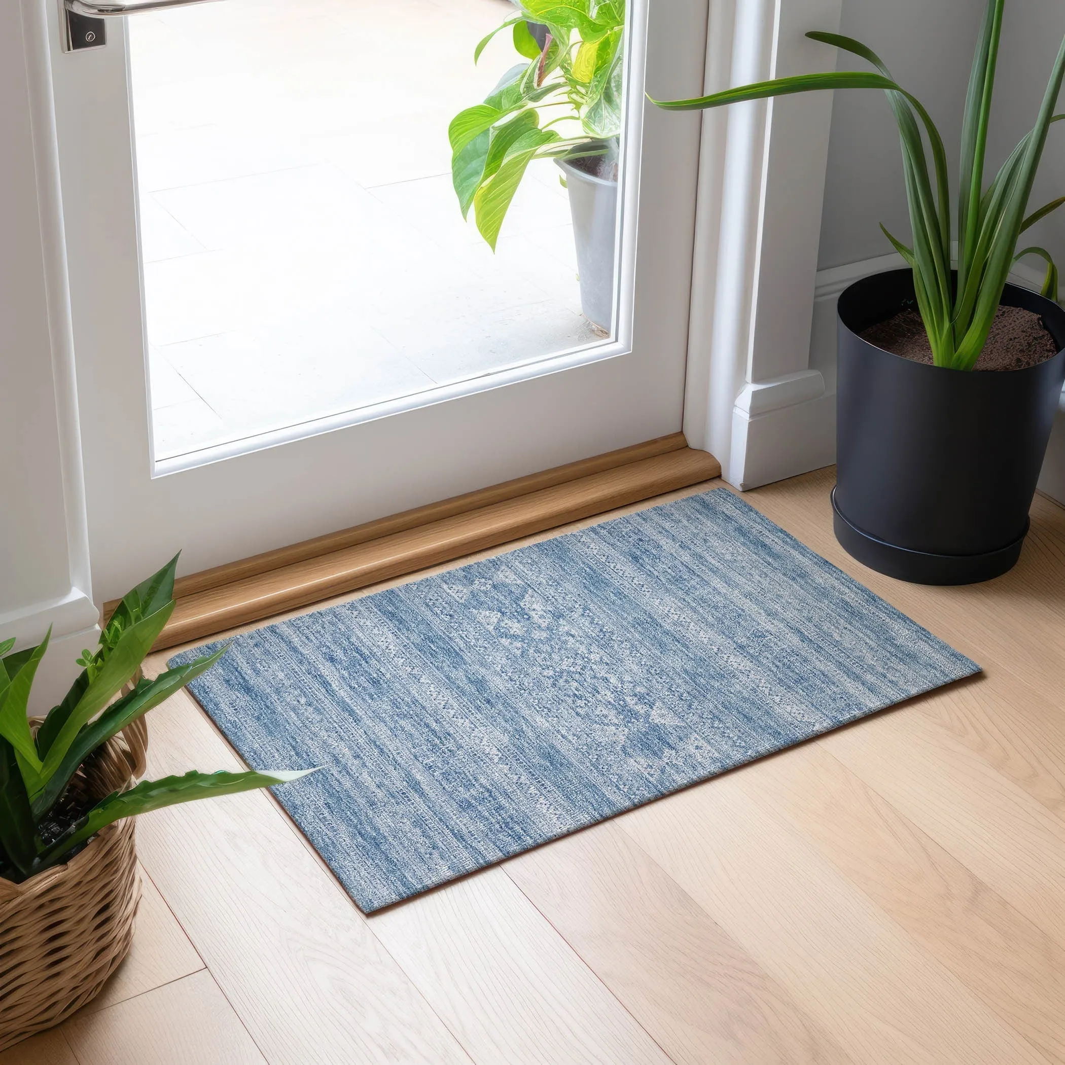 Machine Washable Indoor/ Outdoor Chantille Boho Tribal Rug