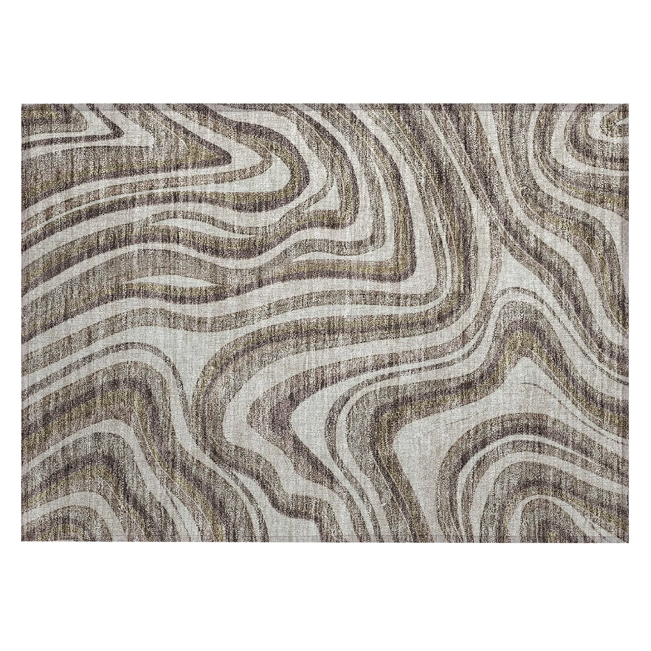 Machine Washable Indoor/ Outdoor Chantille Contemporary Abstract Rug