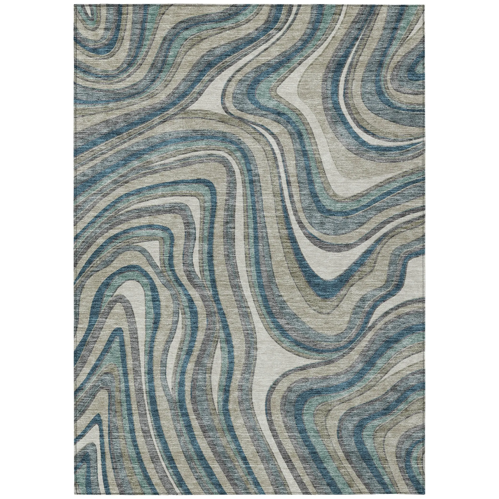 Machine Washable Indoor/ Outdoor Chantille Contemporary Abstract Rug