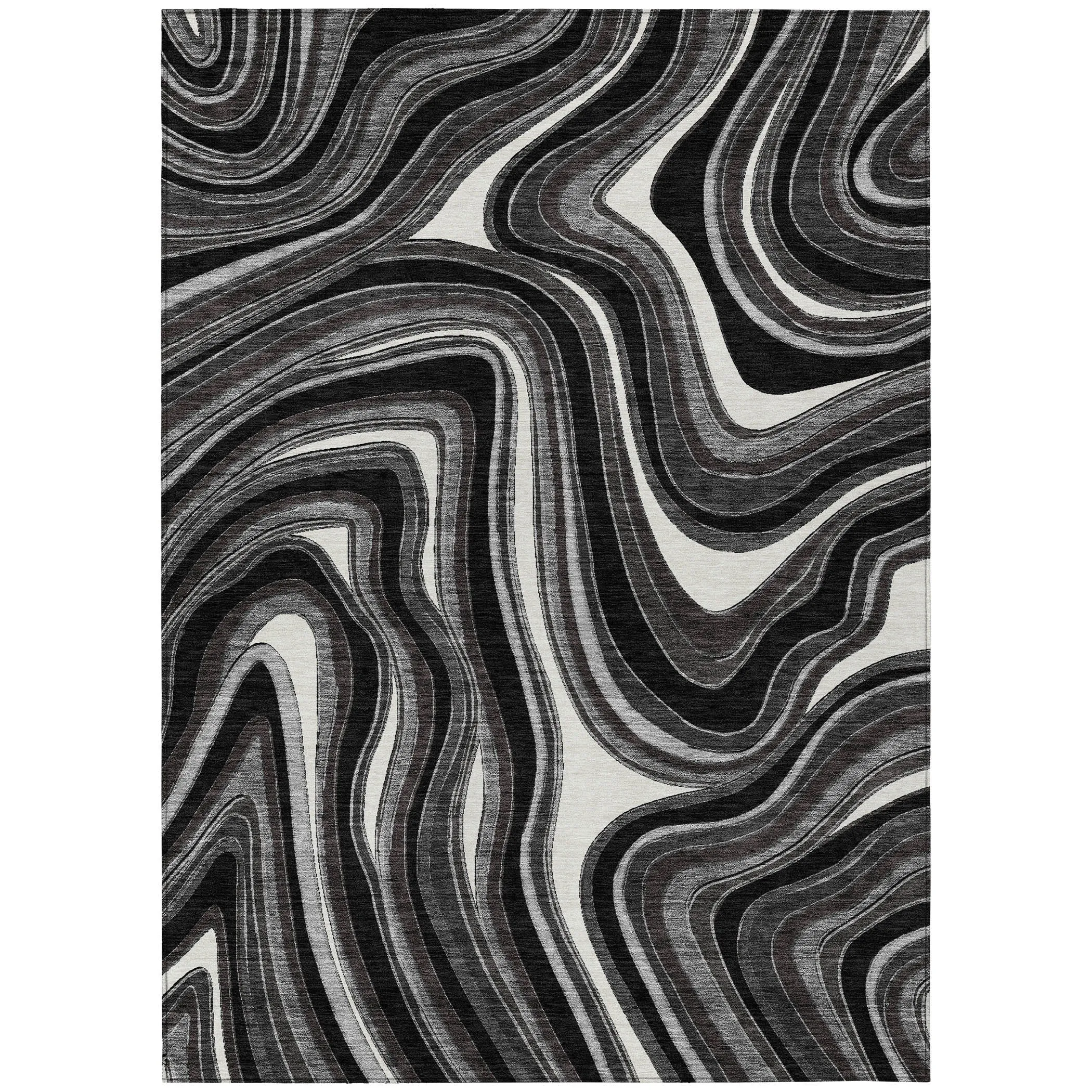 Machine Washable Indoor/ Outdoor Chantille Contemporary Abstract Rug
