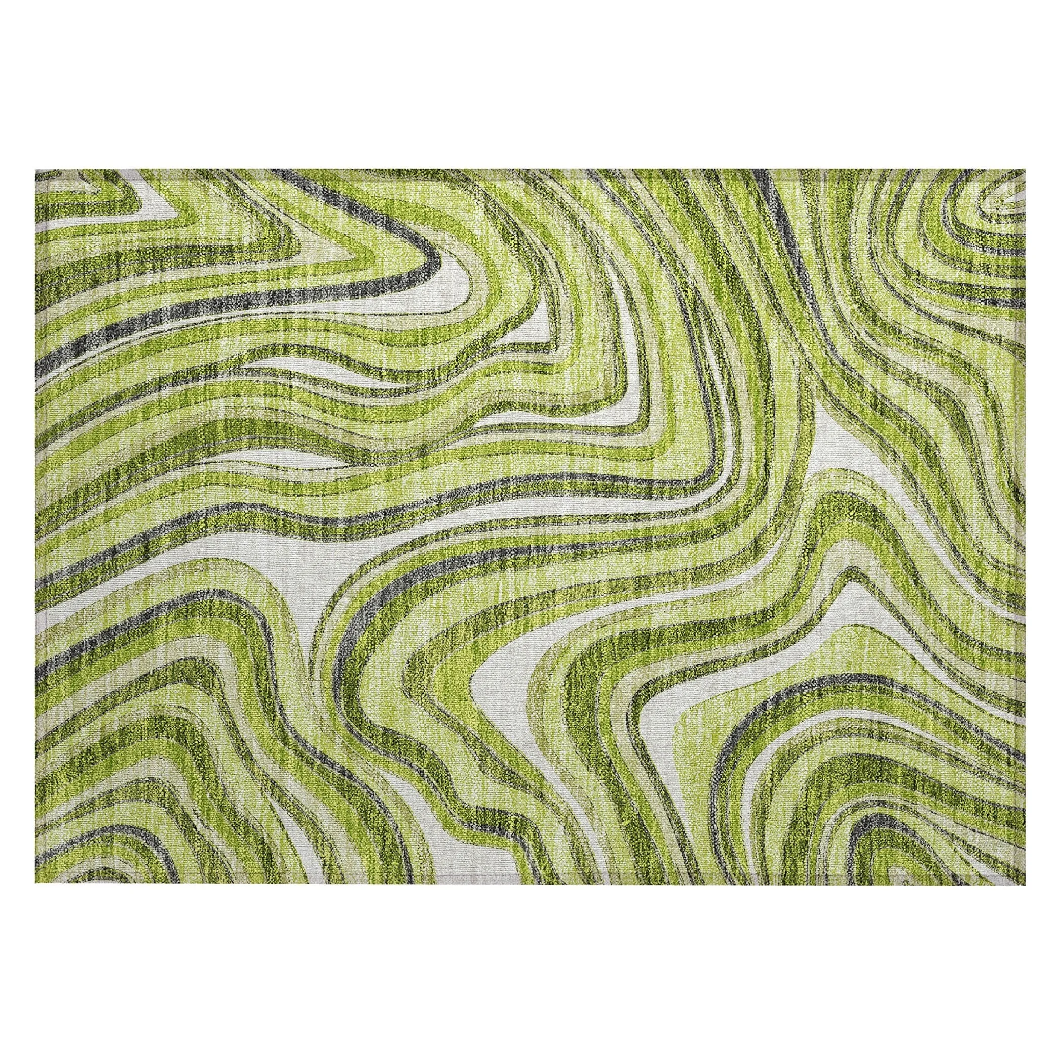 Machine Washable Indoor/ Outdoor Chantille Contemporary Abstract Rug