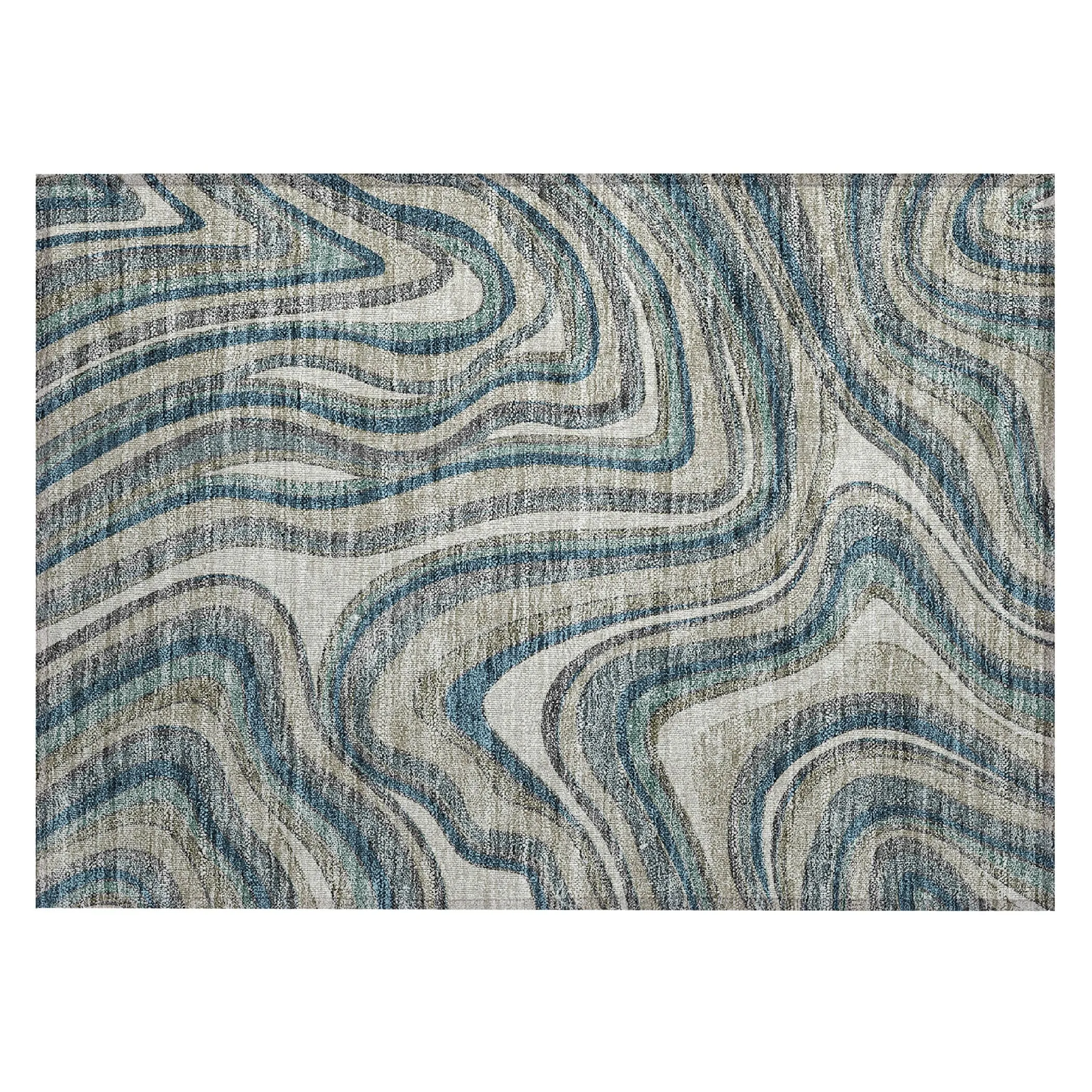 Machine Washable Indoor/ Outdoor Chantille Contemporary Abstract Rug