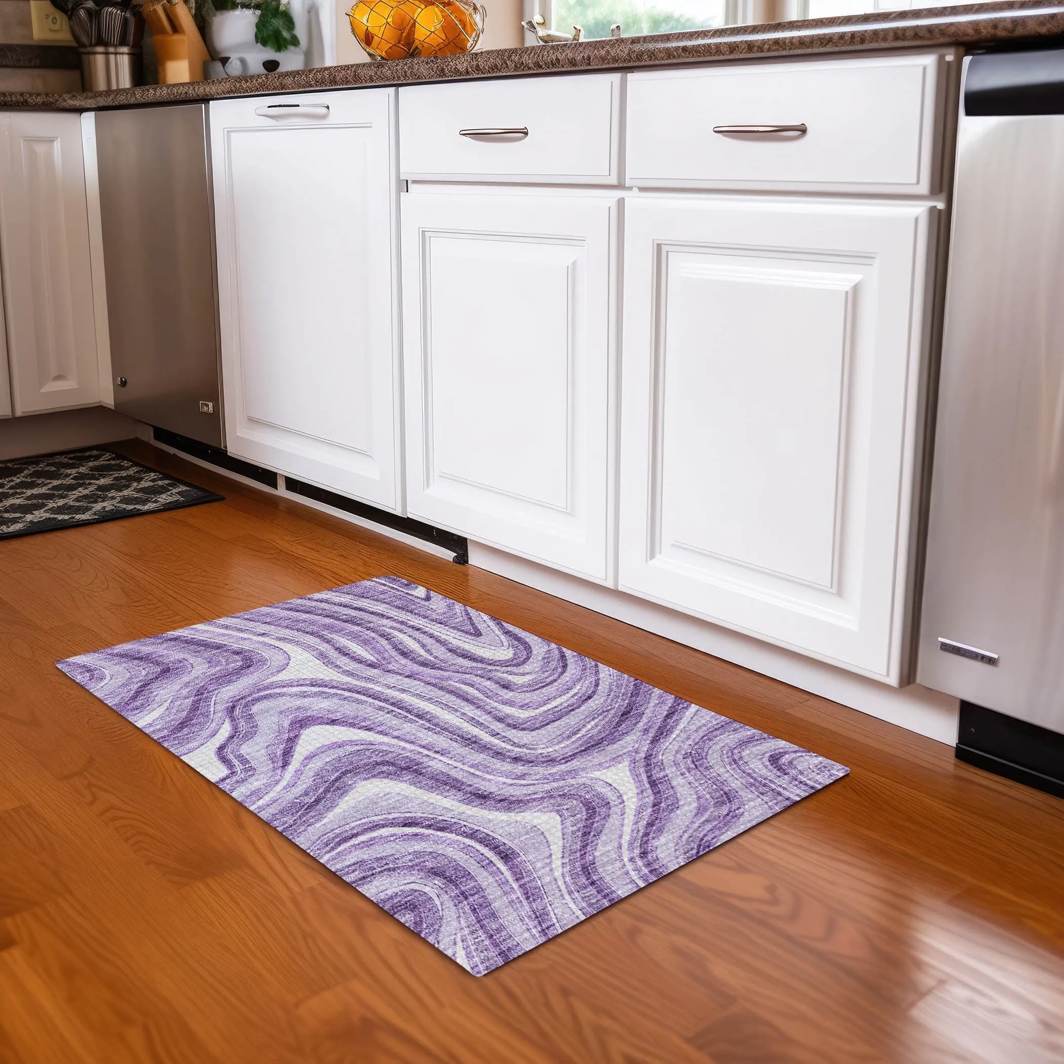 Machine Washable Indoor/ Outdoor Chantille Contemporary Abstract Rug