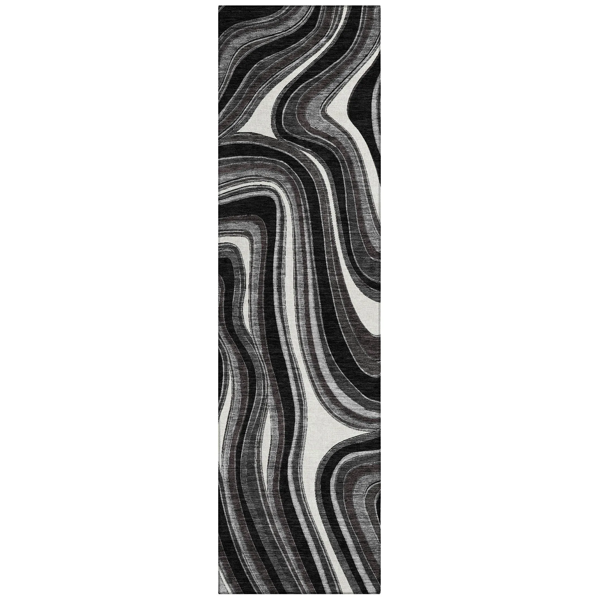 Machine Washable Indoor/ Outdoor Chantille Contemporary Abstract Rug